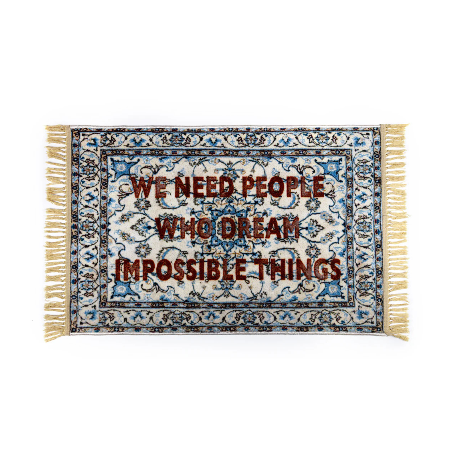 Decorative rug BURNT - IMPOSSIBLE THINGS blue
