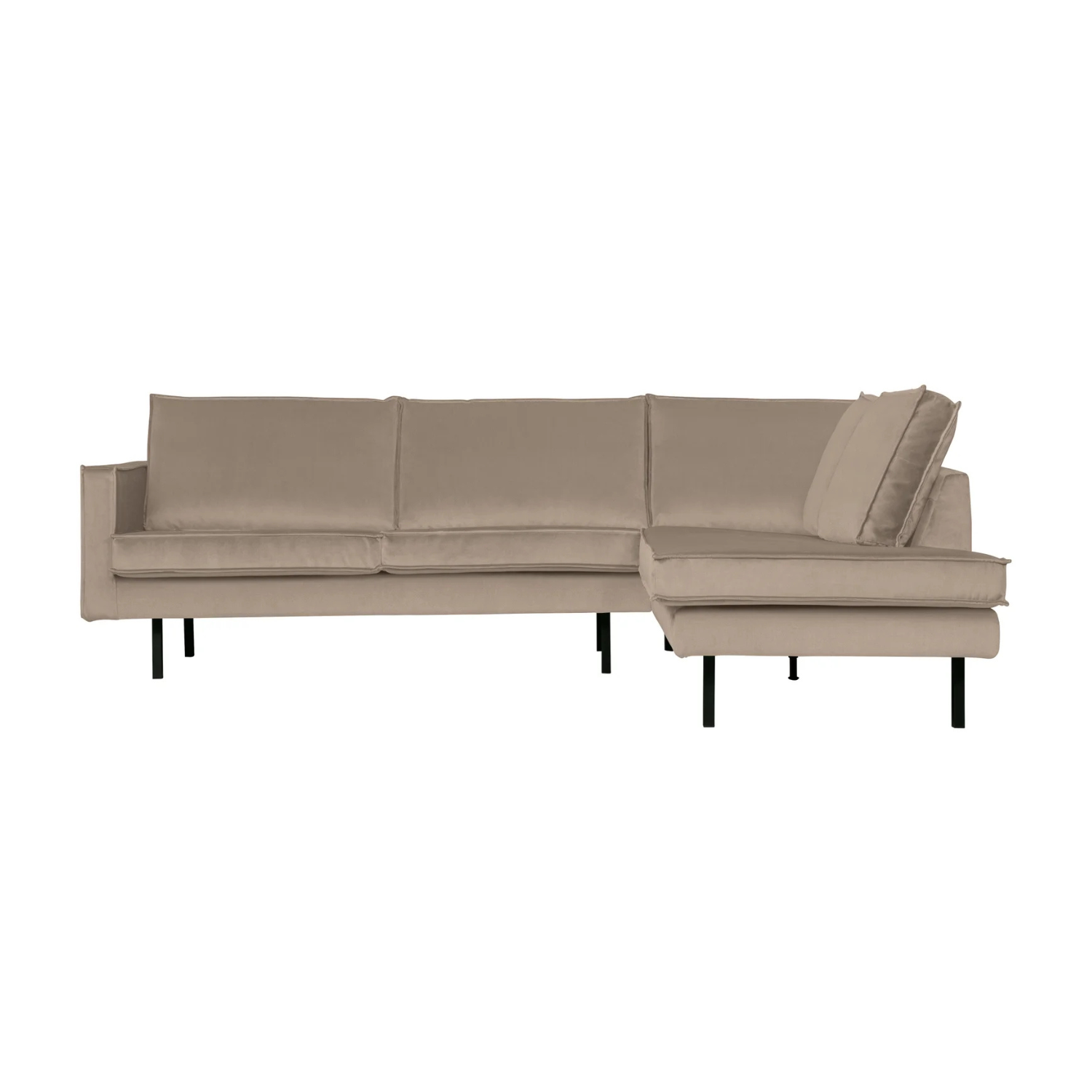 Sofa narożna aksamitna prawostronna RODEO khaki – Woood
