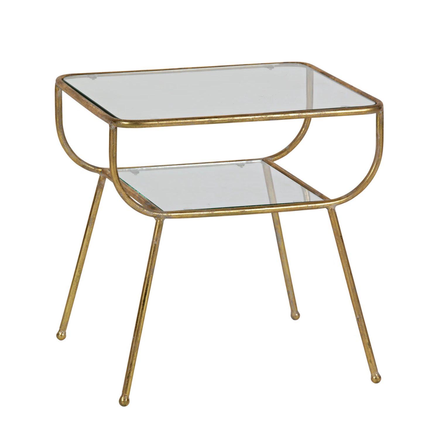 Amazing side table ancient brass with glass