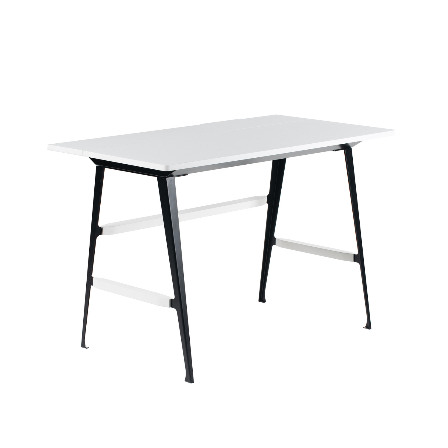 Portable desk Atelier White with a black base