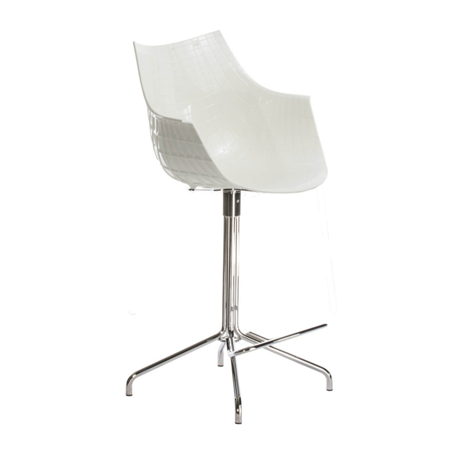 White Meridiana Hoker mit einer Chrombasis