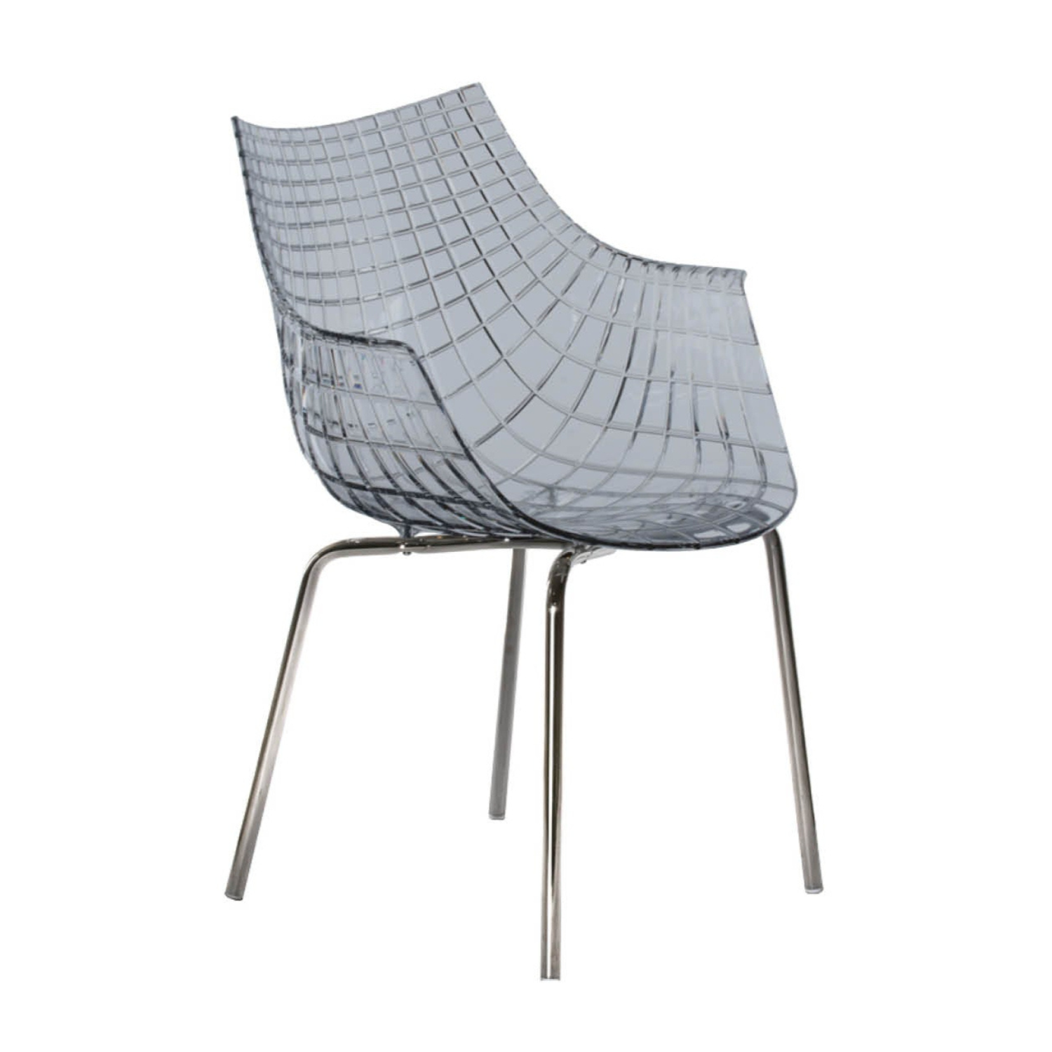 Meridiana chair smoked with a chrome base