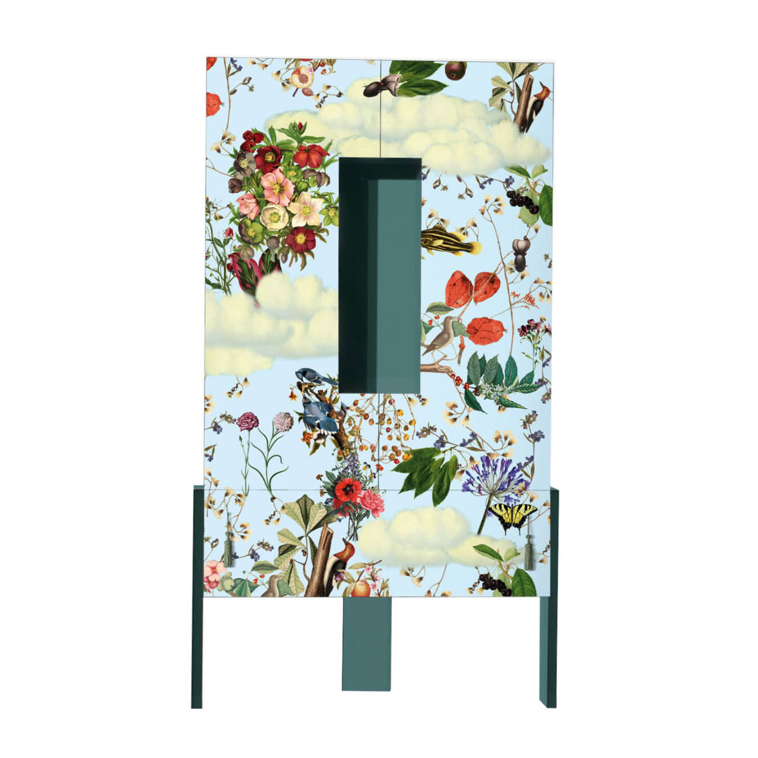 ZIQQURAT Regal in Blau mit türkisem Sockel