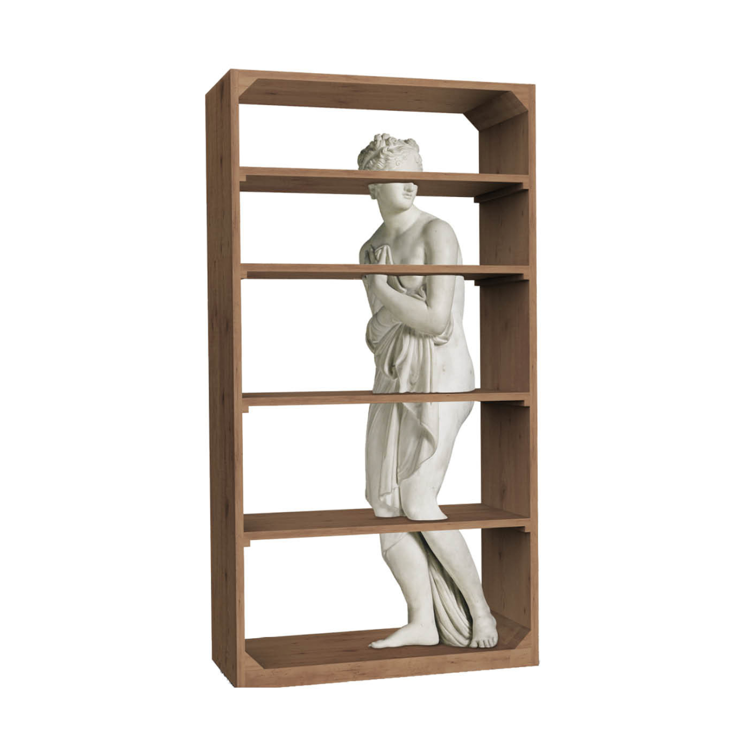 Venus bookcase oak and marble