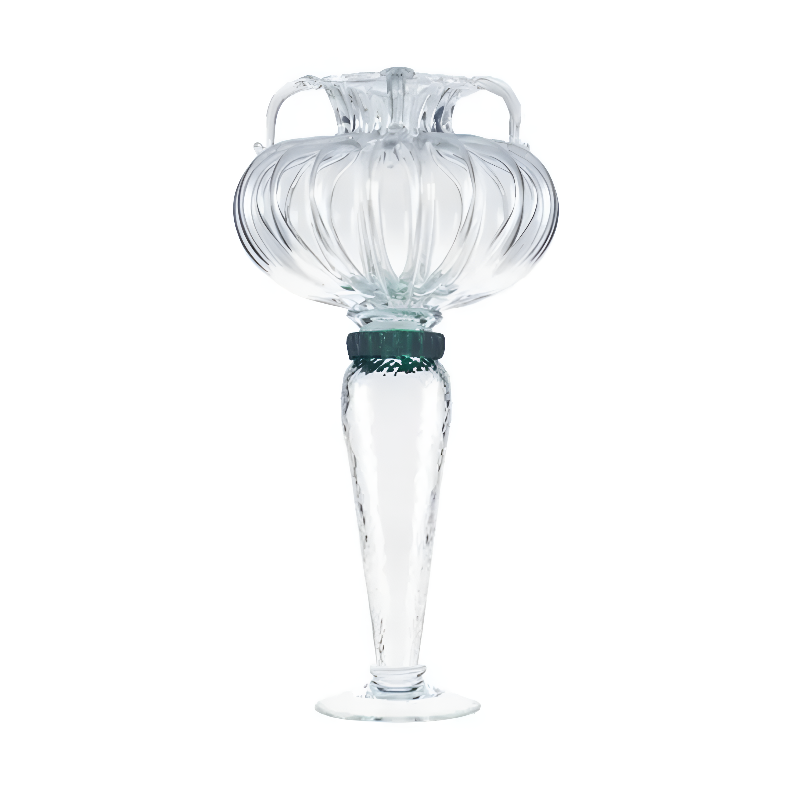 HERA Vase transparentes Glas mit grünem