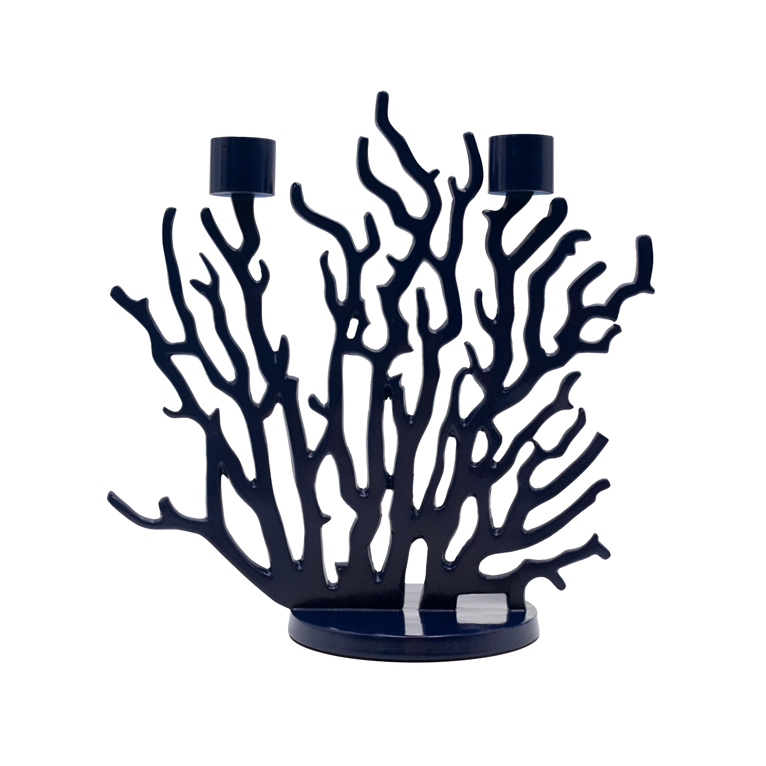 Tenochtitlan candlestick navy blue