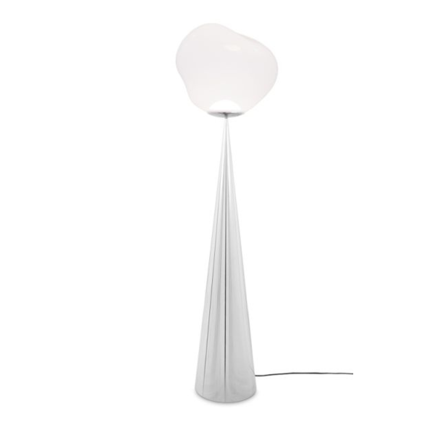 Lampa podłogowa MELT FAT CONE opalizujący ze srebrną podstawą – Tom Dixon
