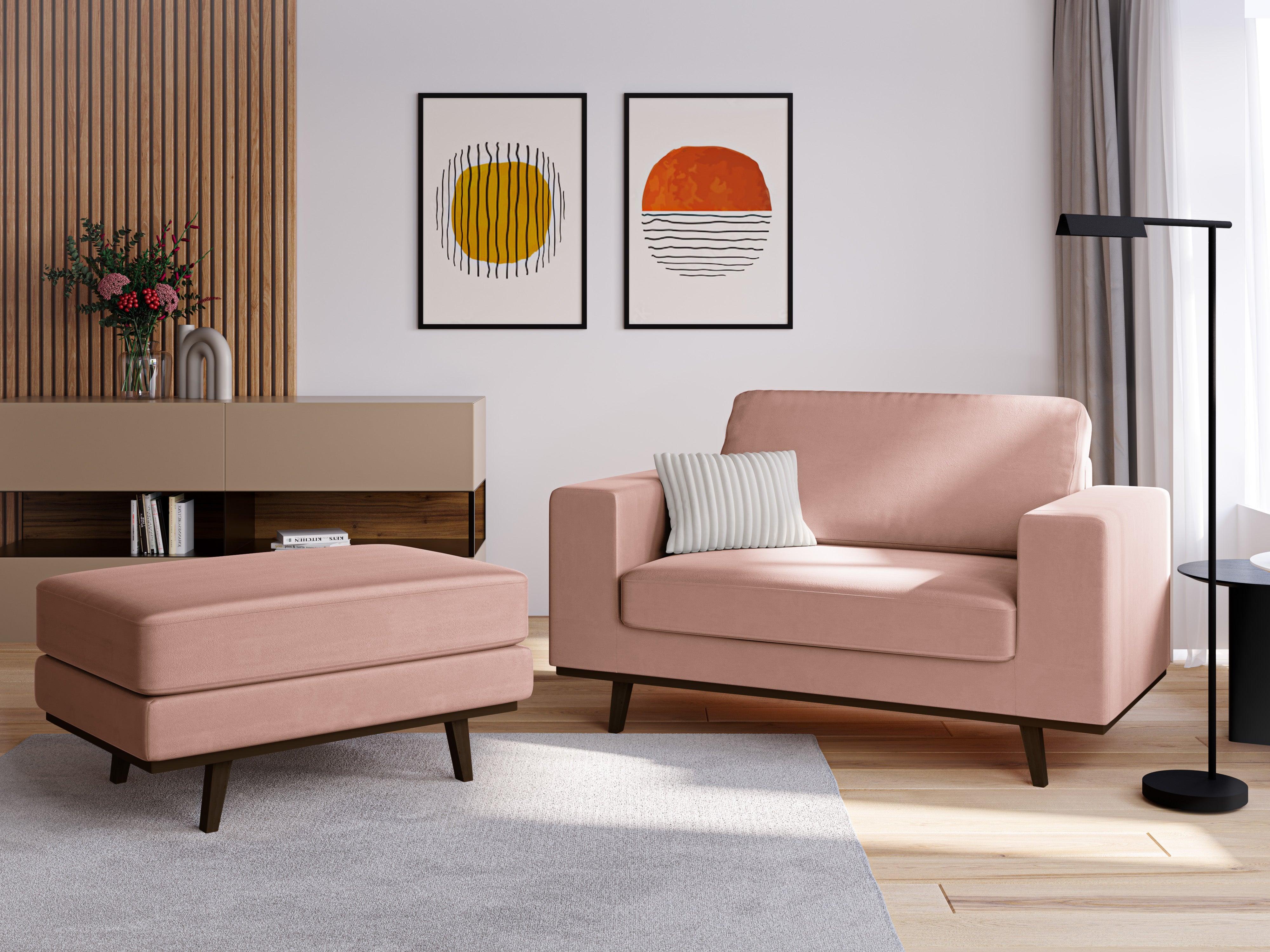 Puf aksamitny HEBE różowy Mazzini Sofas Eye on Design