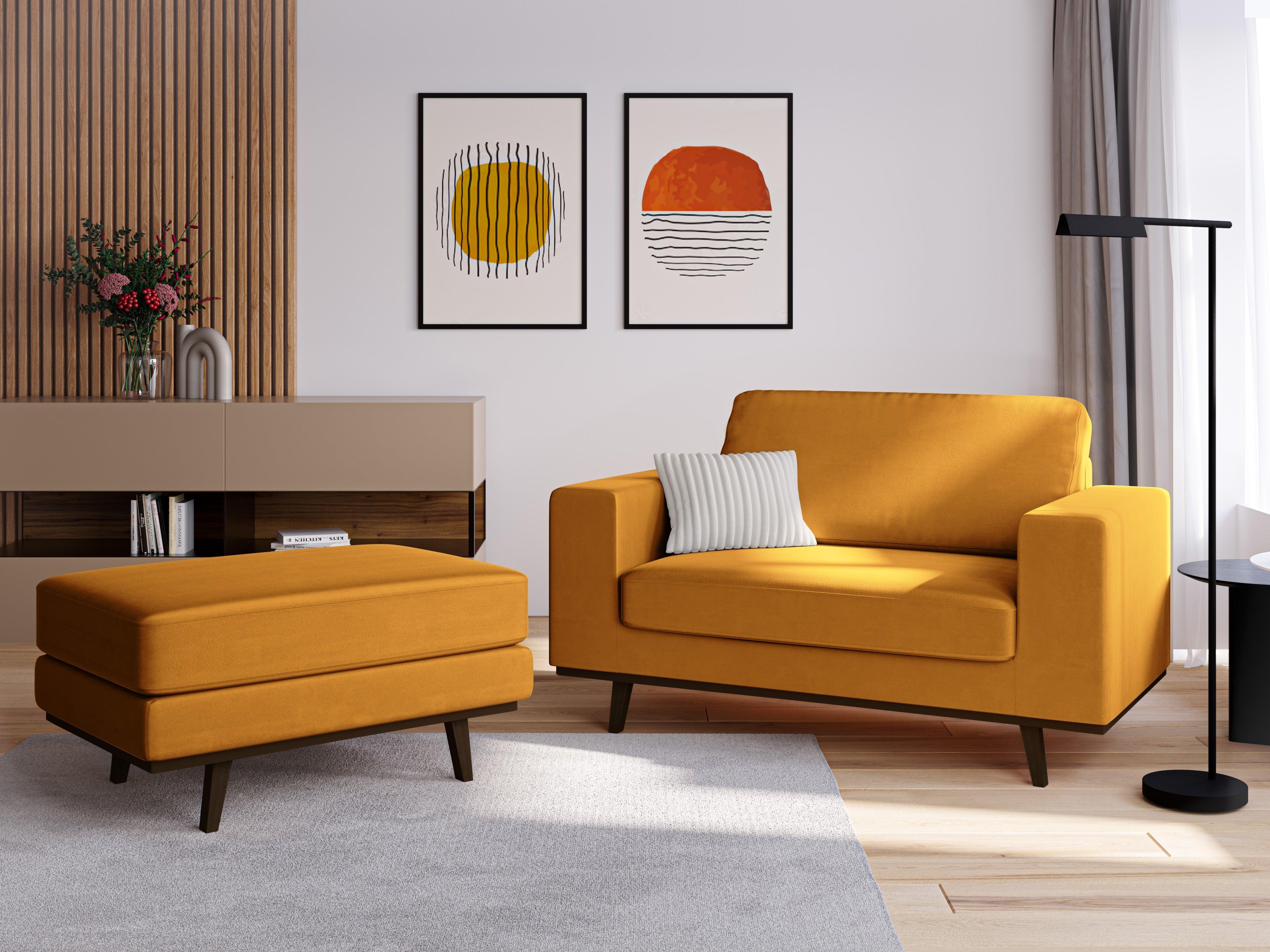 Puf aksamitny HEBE żółty Mazzini Sofas Eye on Design