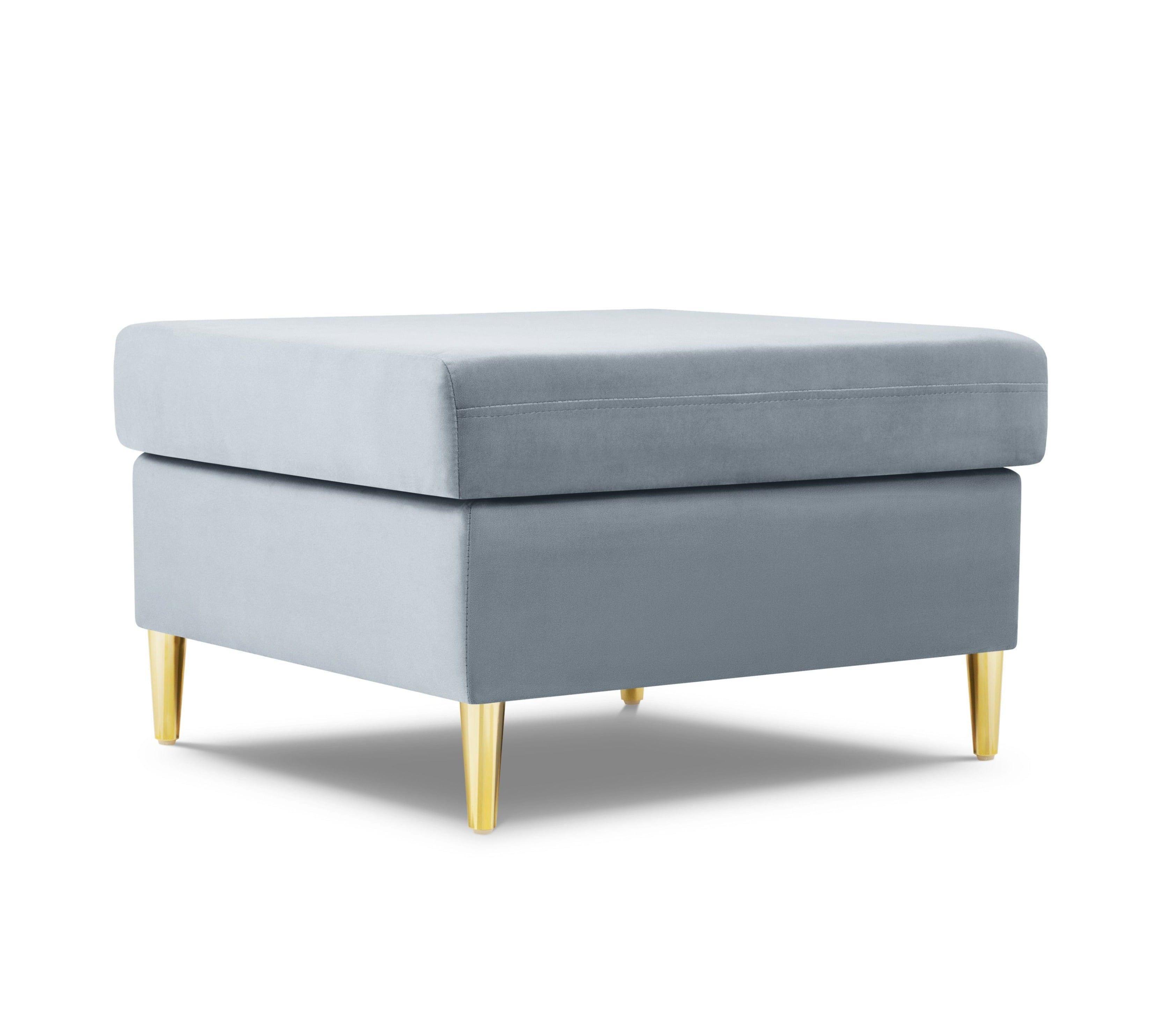 Puf aksamitny KYOTO jasnoniebieski ze złotą podstawą Cosmopolitan Design Eye on Design