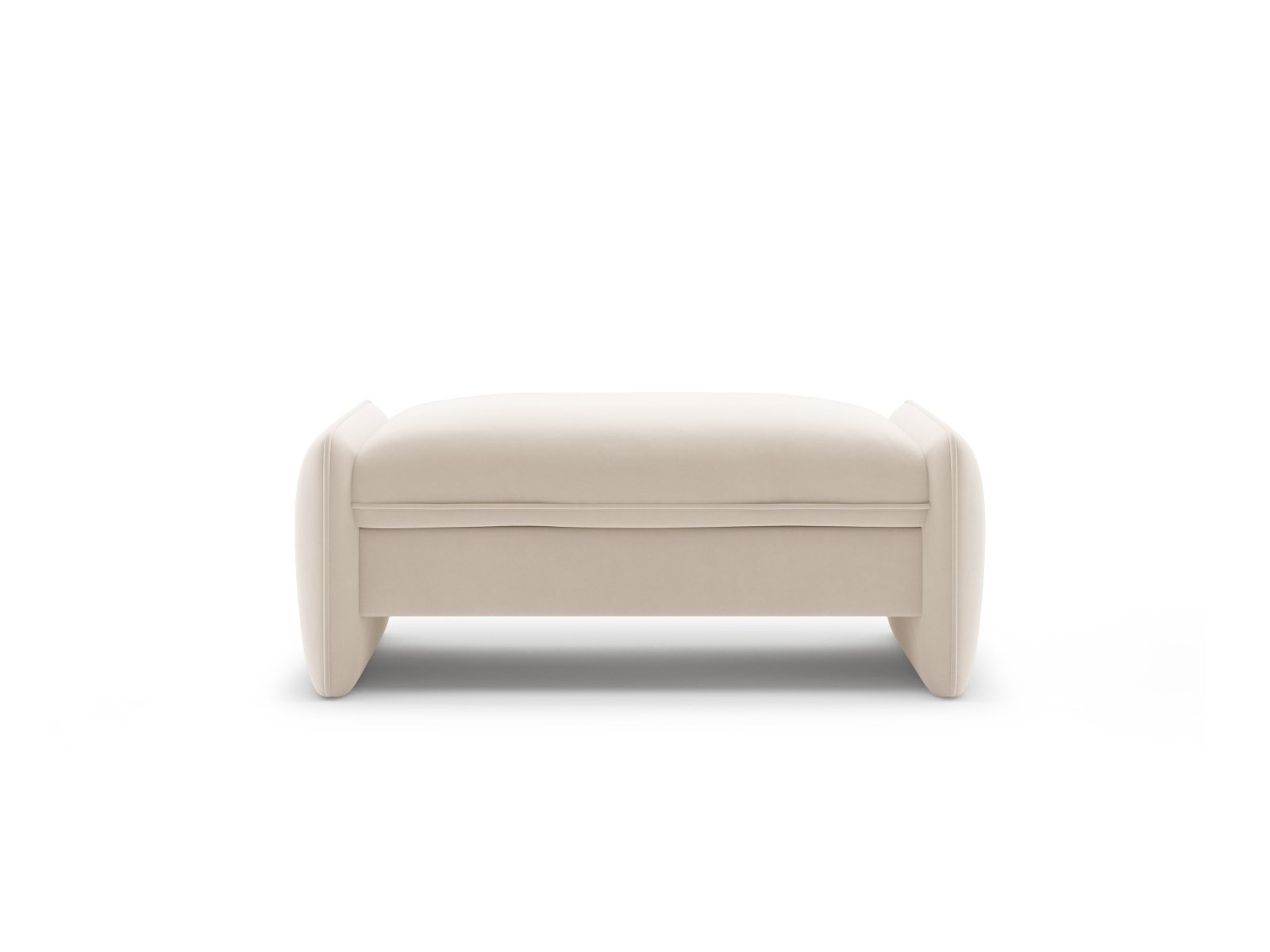 Rechteckiger Samtpouf GEORGIA Elfenbein