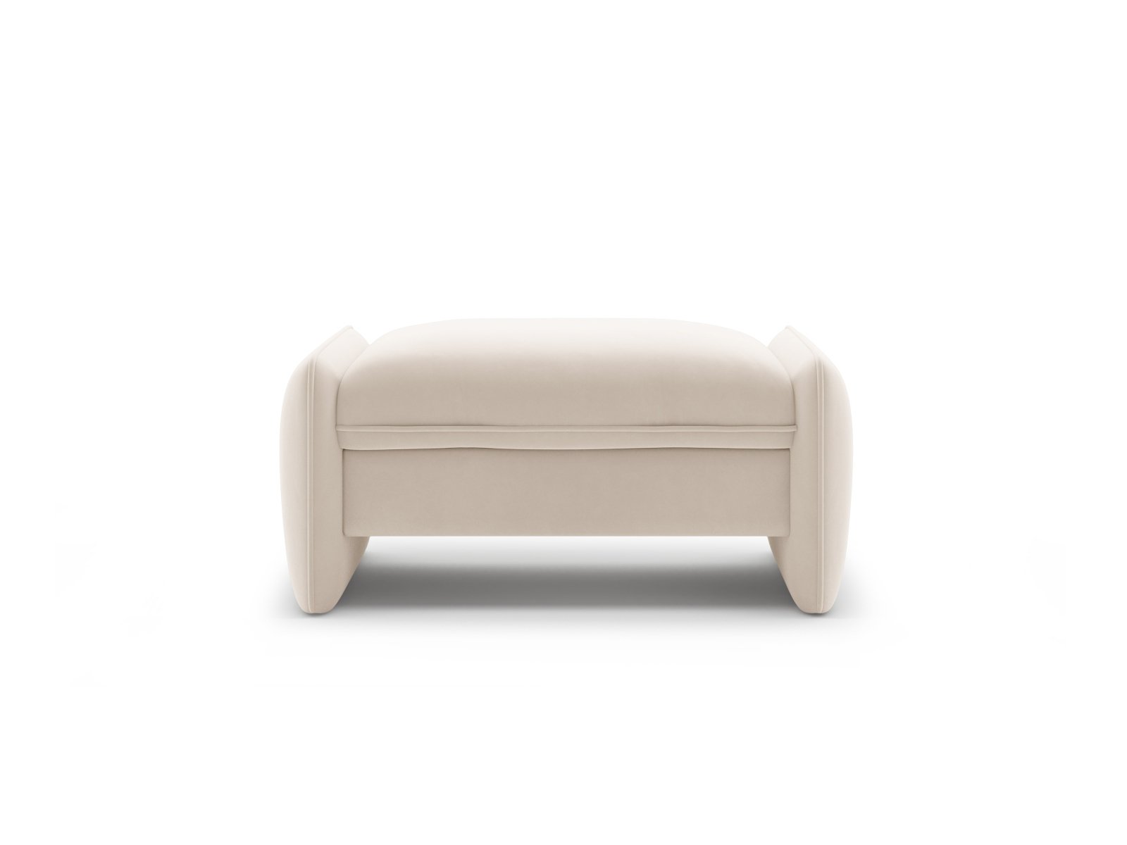 Samt Pouf GEORGIA Elfenbein