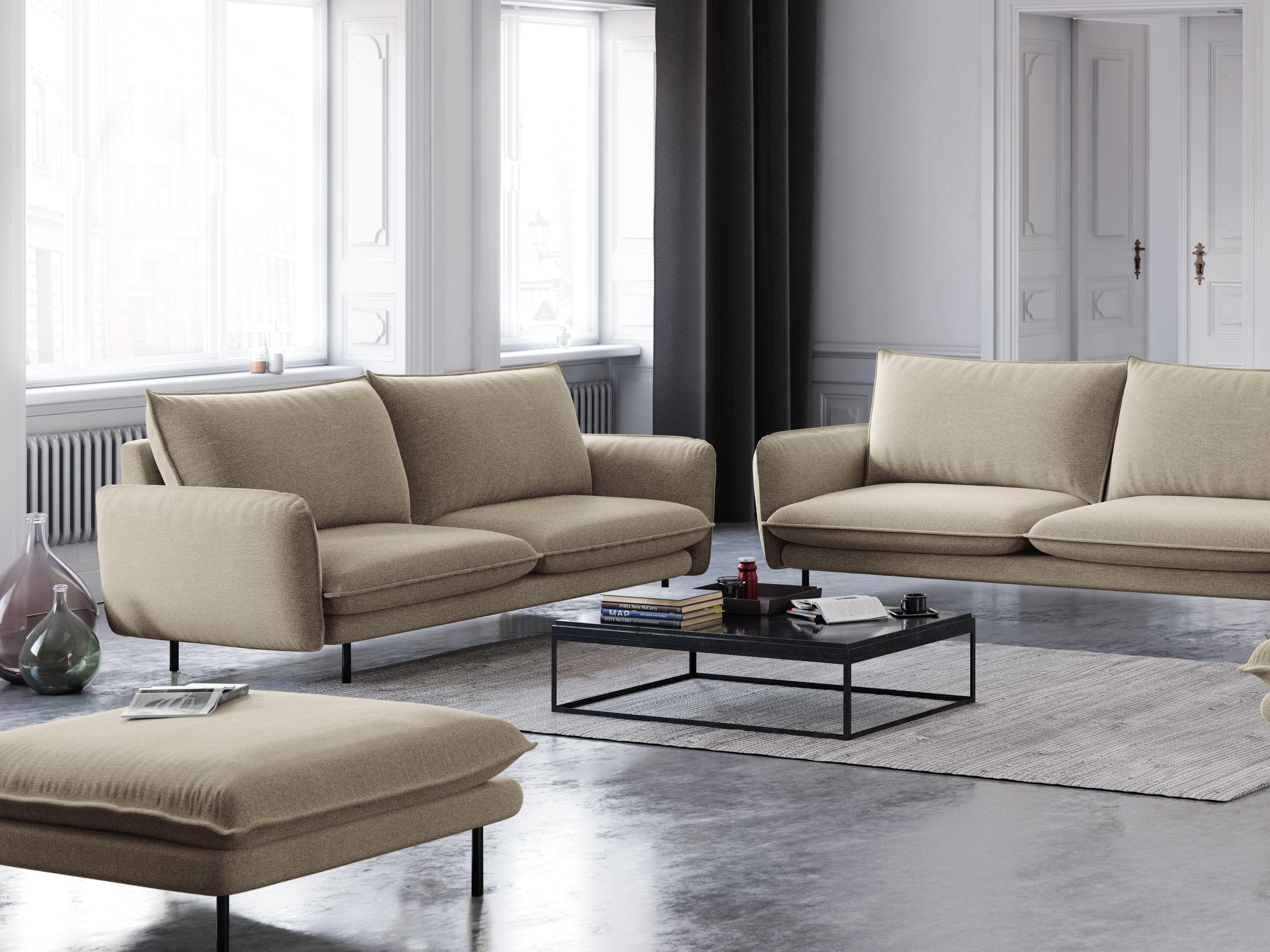 Puf VIENNA beżowy z czarną podstawą Cosmopolitan Design Eye on Design