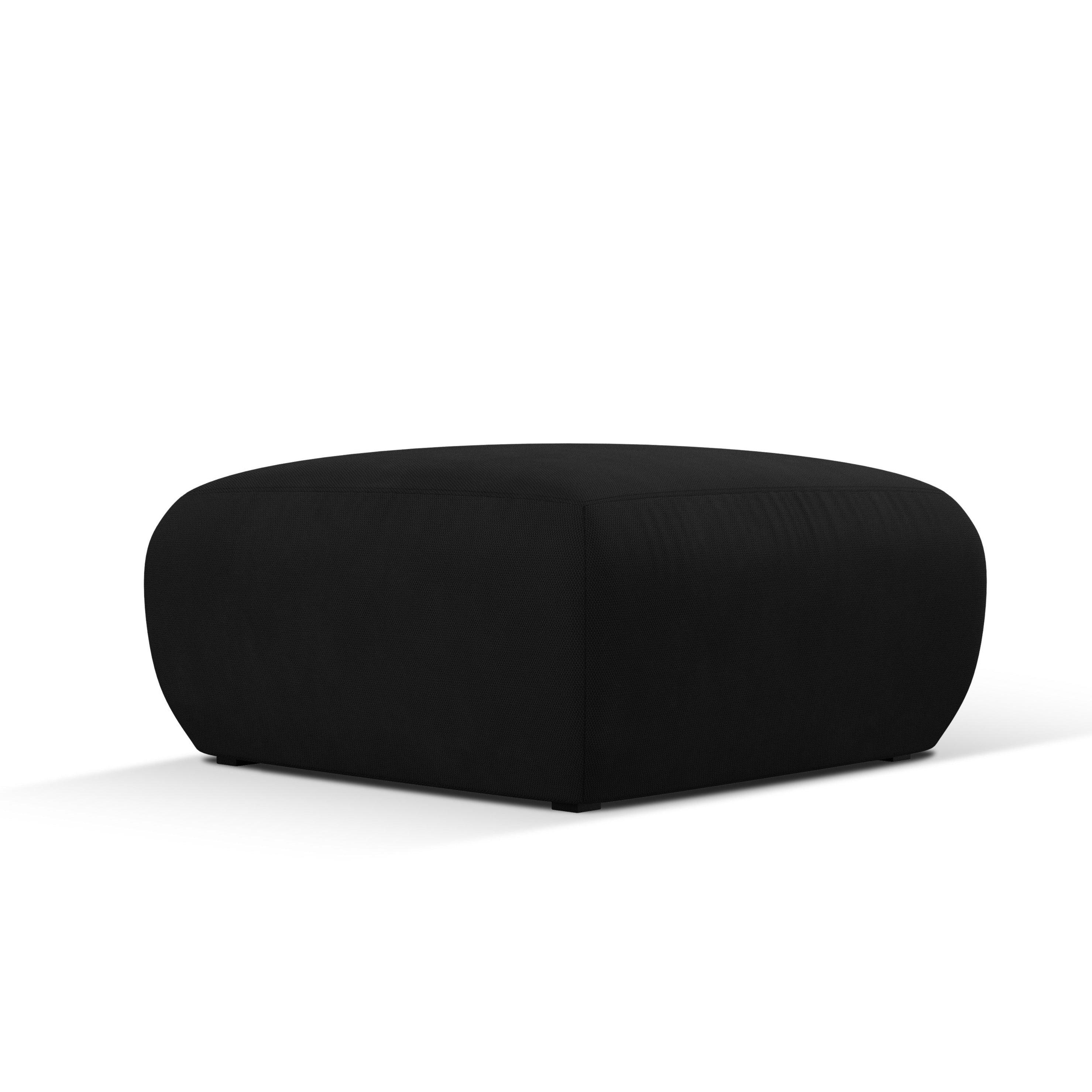 Puf w tkaninie chenillowej LOLA czarny Windsor & Co Eye on Design