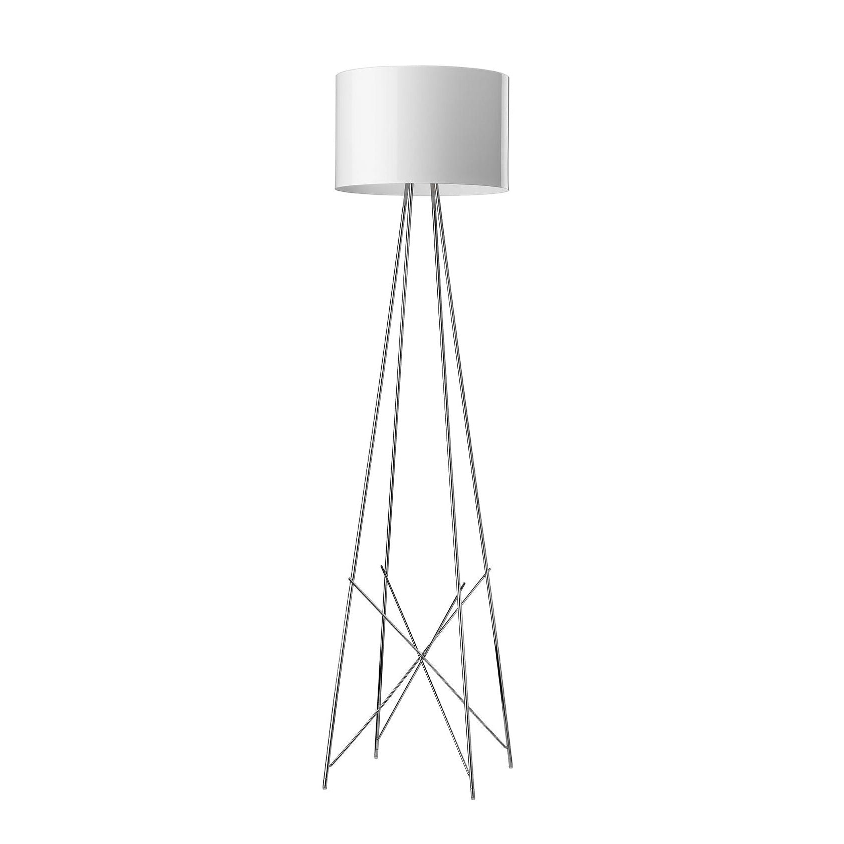 Stehlampe RAY weiß mit Metallbasis
