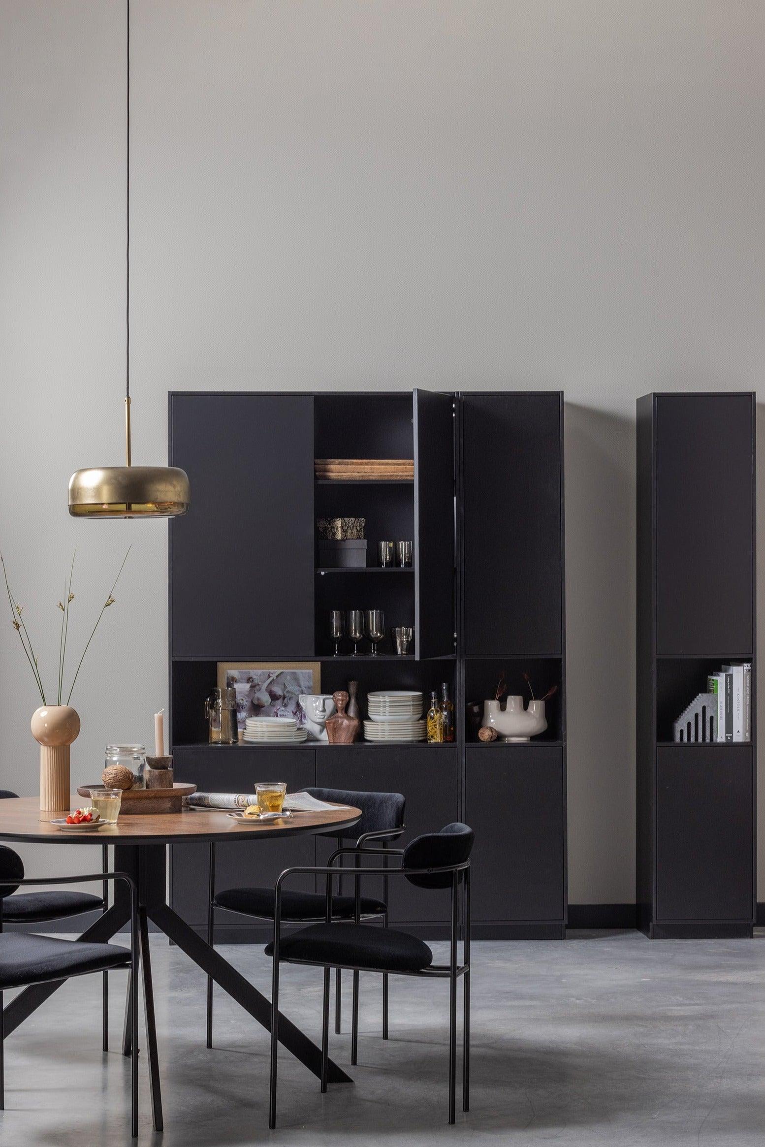 Regał wąski z drzwiczkami FINCA czarny Woood Exclusive Eye on Design