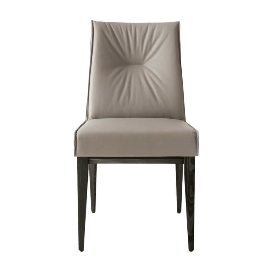ROMY upholstered chair with a black wooden base