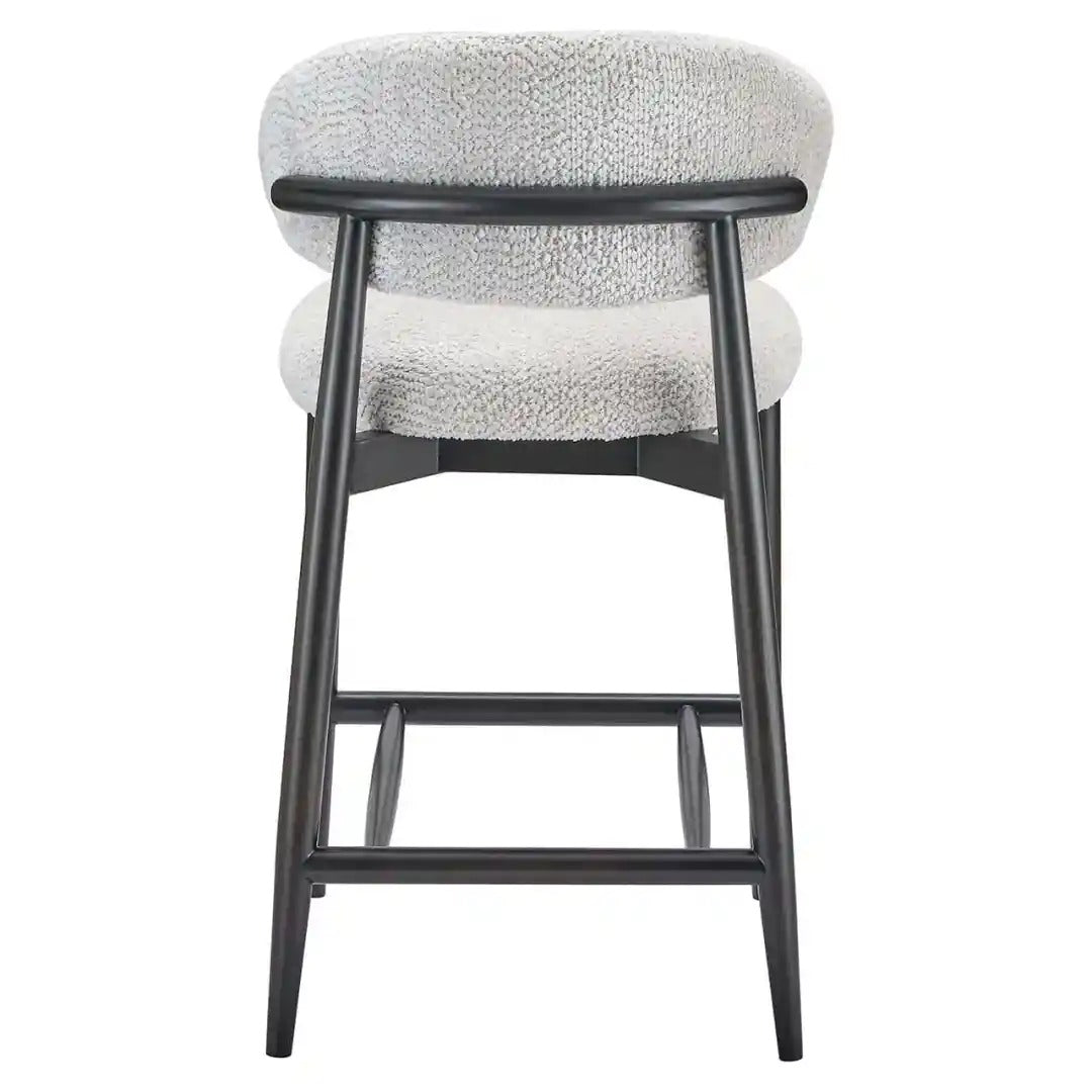 CHERRY cream stool with black base