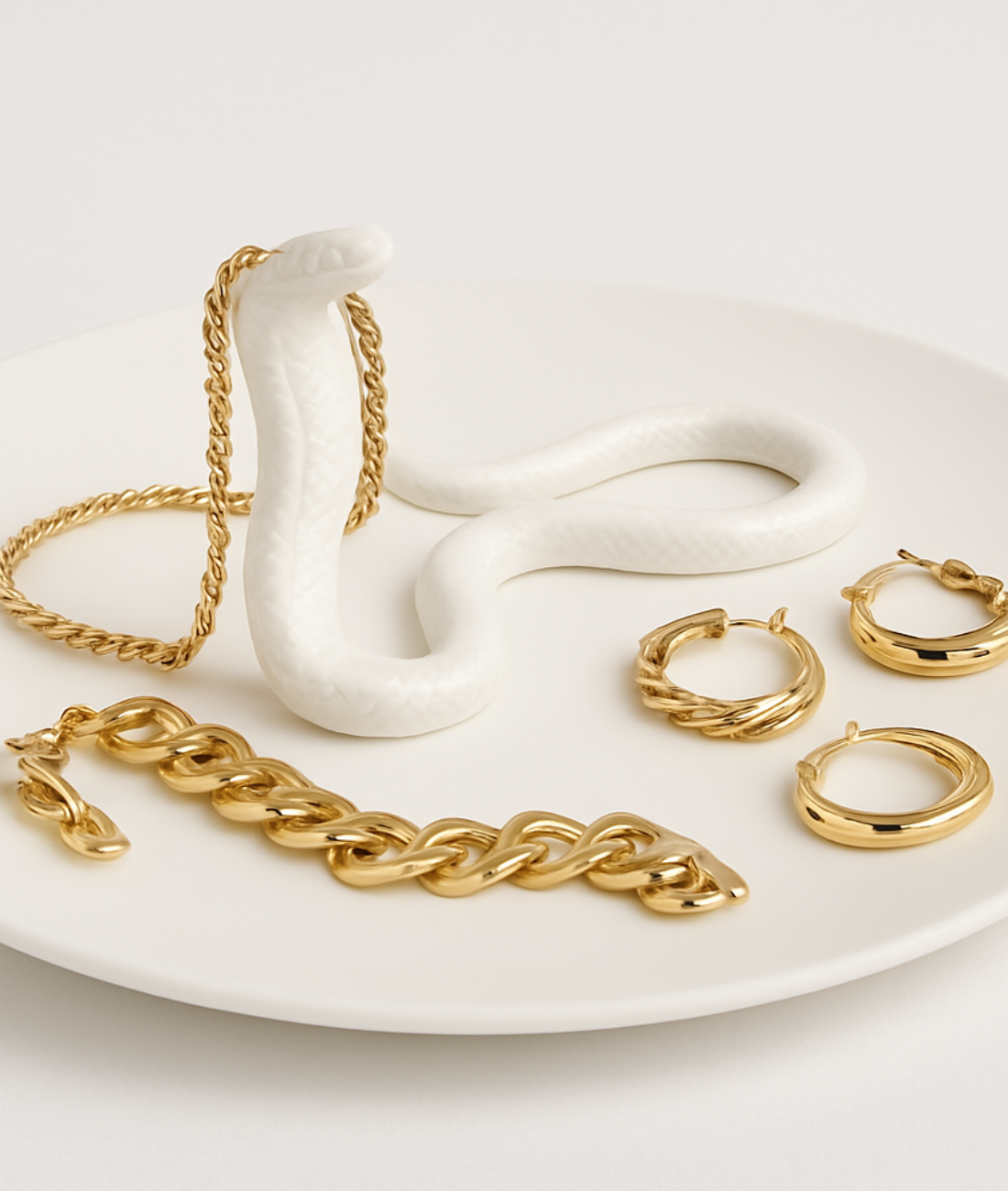 Dekotablett SCHLANGE weiß