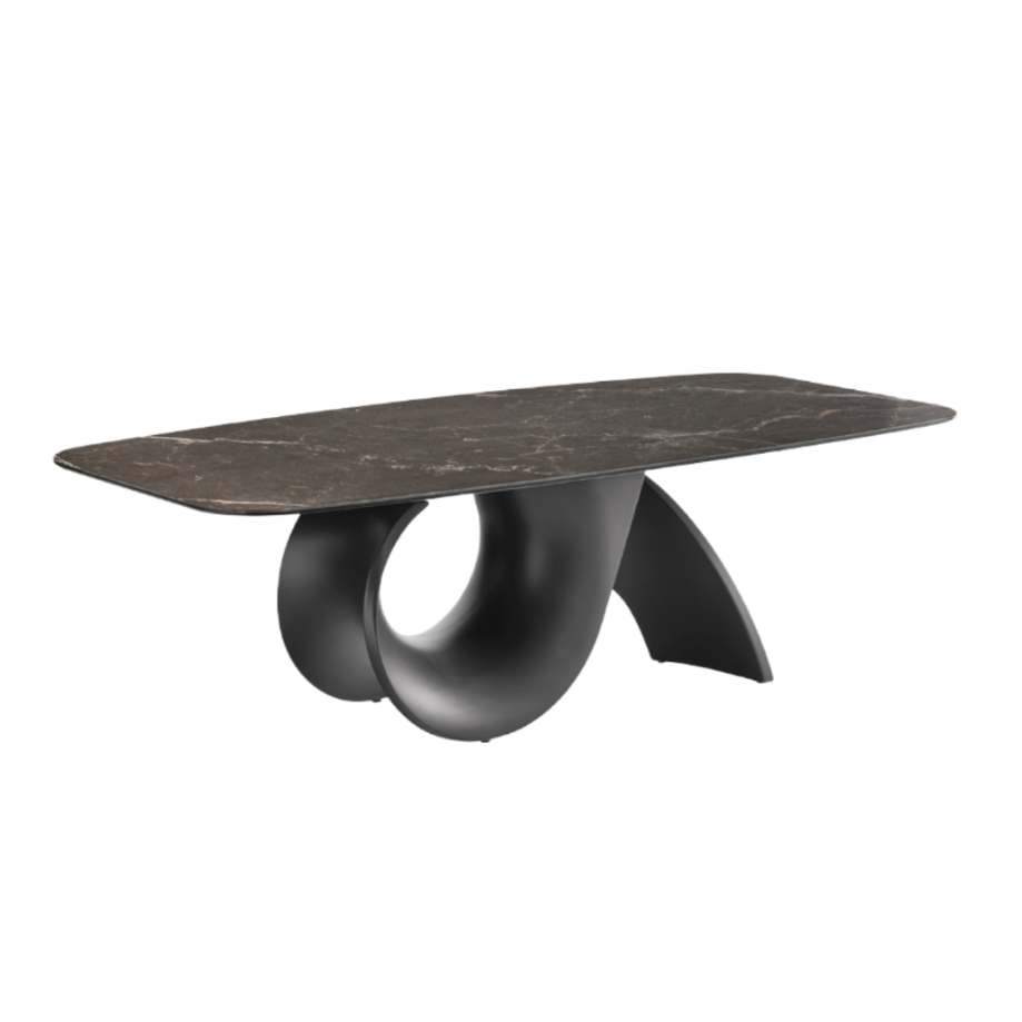 Stół SEASHELL czarny blat z grafitową podstawą – Calligaris
