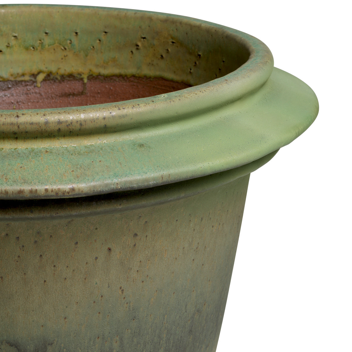 Outdoor Planter SHELDON green ceramic