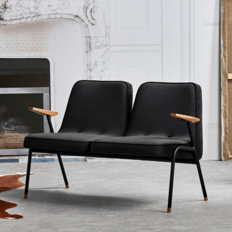 Sofa 2-osobowa 366 METAL beżowy w tkaninie Boucle Creme – 366 concept