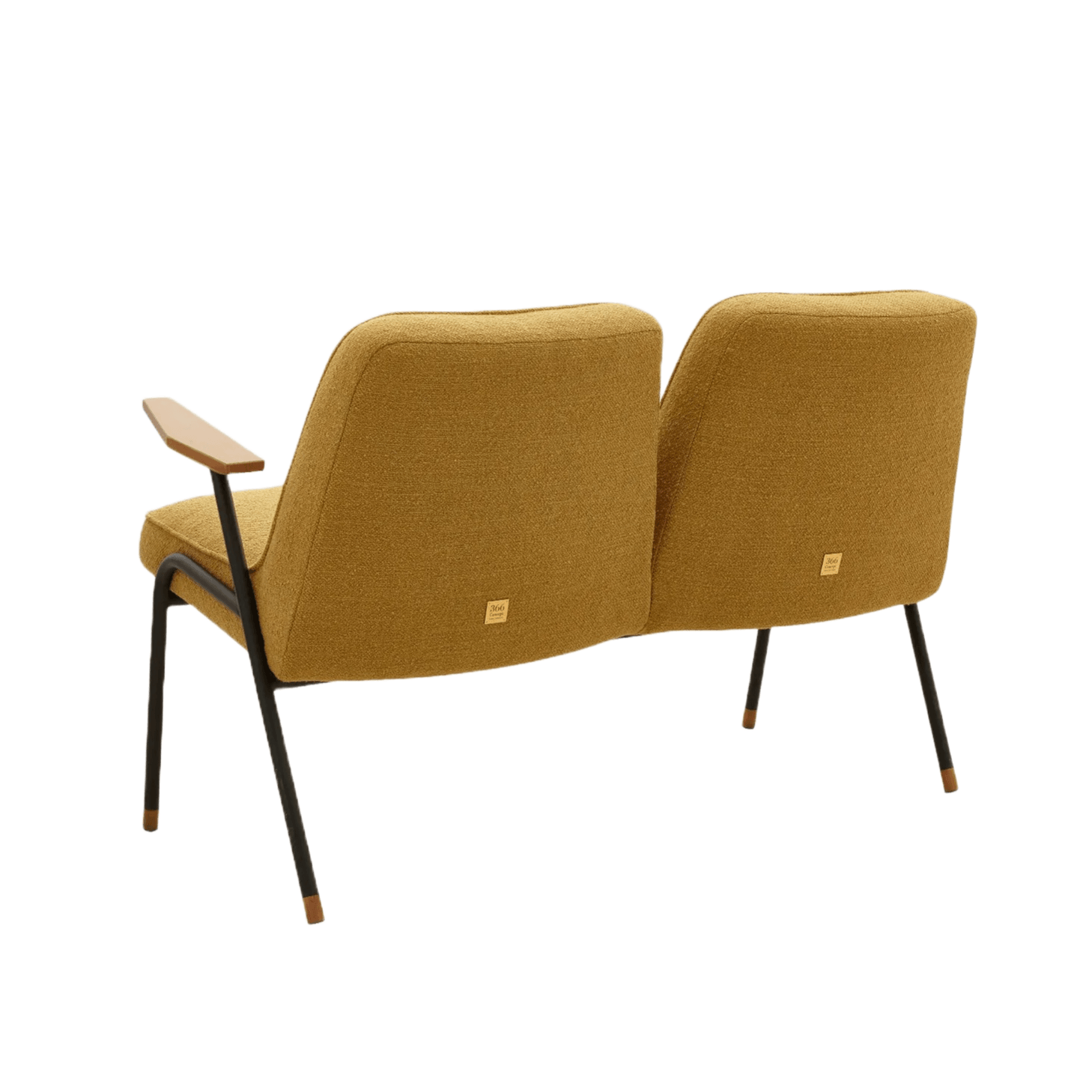 Sofa 2-osobowa 366 METAL żółty w tkaninie Boucle Mustard – 366 concept