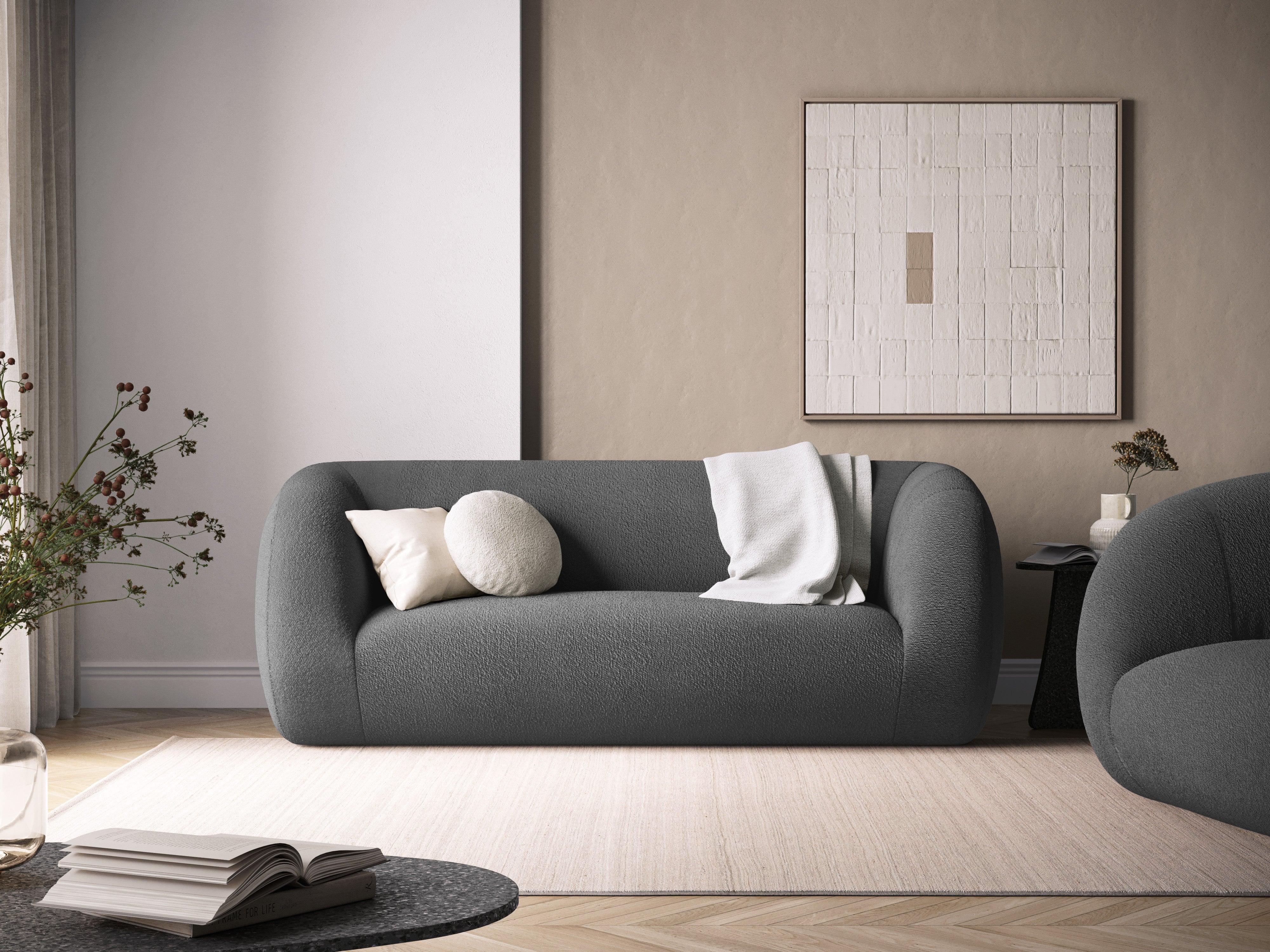 Sofa 2-osobowa ESSEN ciemnoszary boucle – Cosmopolitan Design