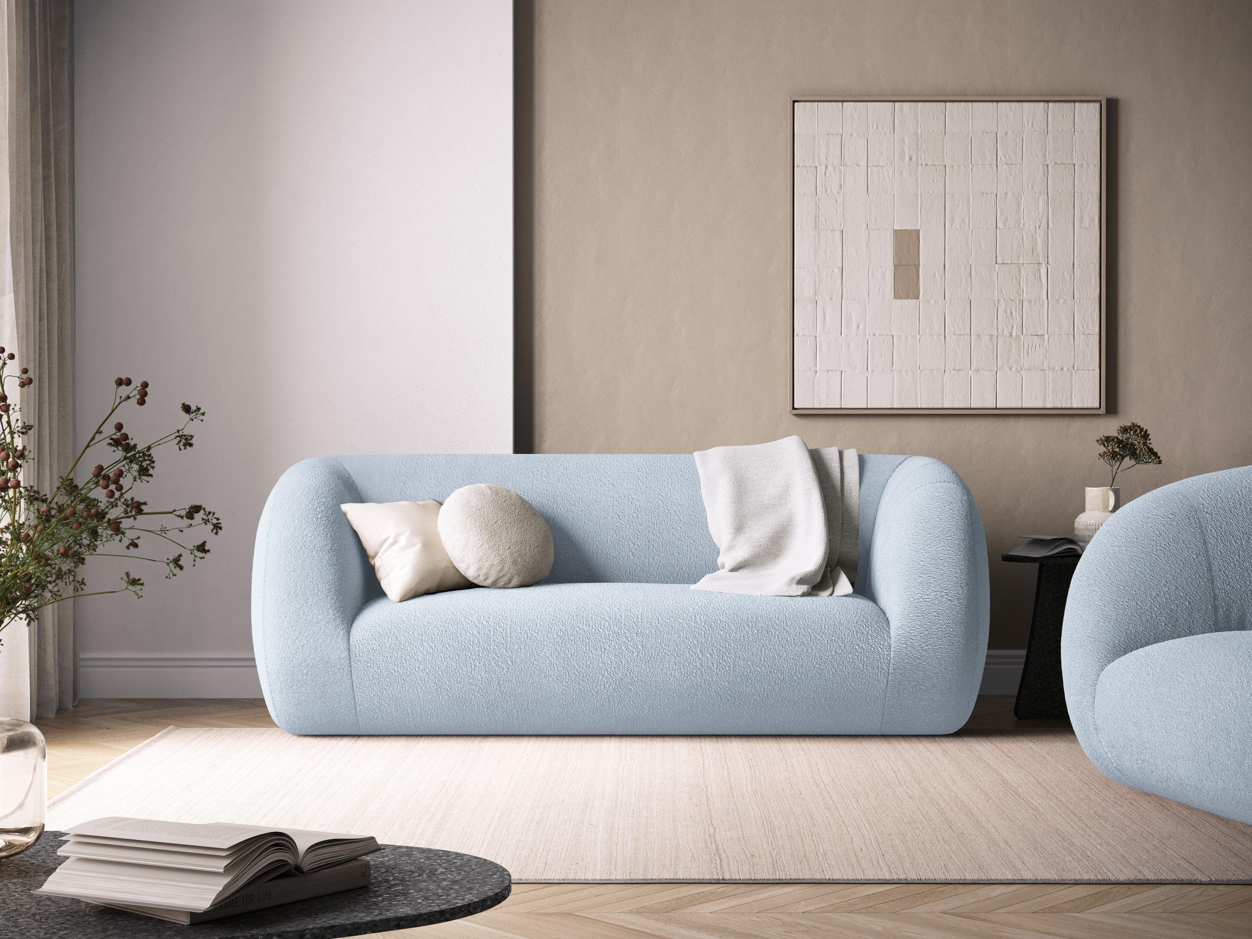 Sofa 2-osobowa ESSEN jasnoniebieski boucle – Cosmopolitan Design