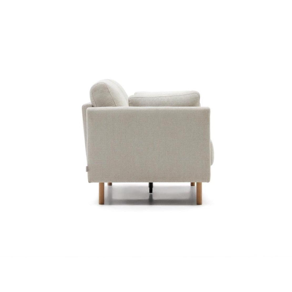 Sofa 2-osobowa GILMA perłowy z drewnianą podstawą La Forma Eye on Design