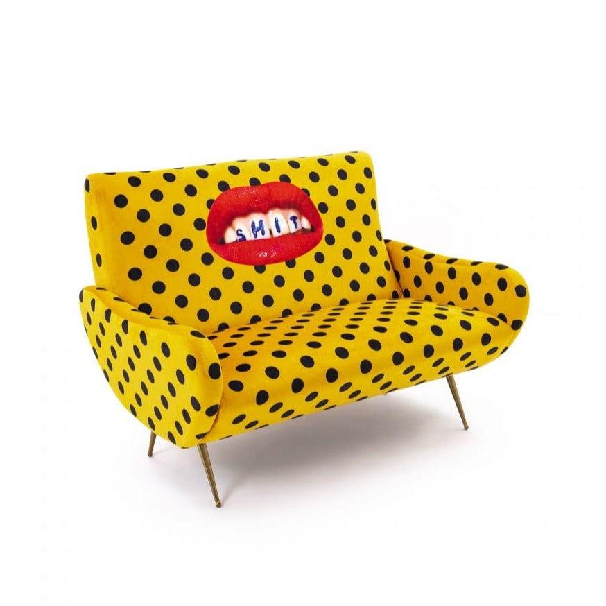 Sofa 2-osobowa SHIT żółty Seletti Eye on Design