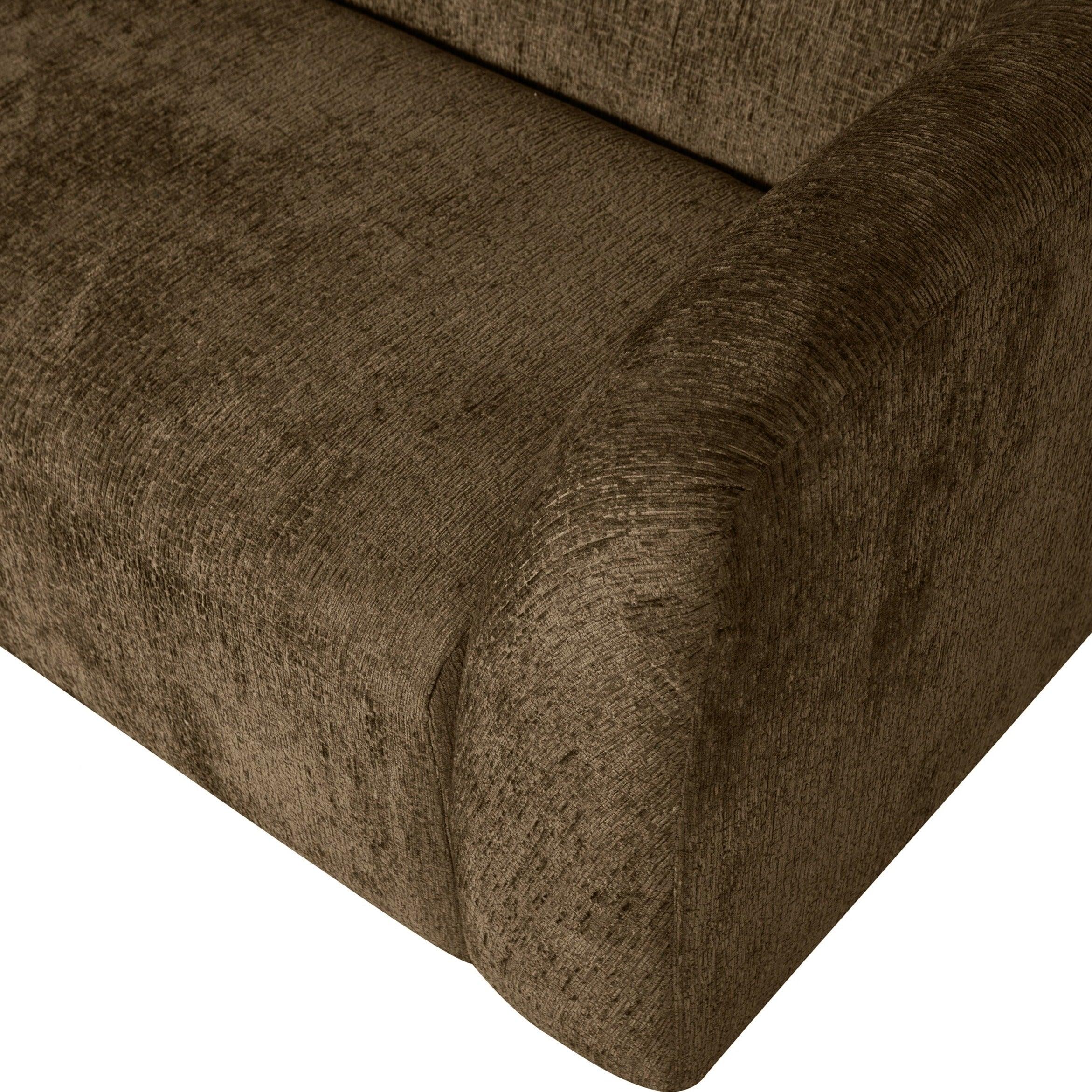 Sofa 3-osobowa aksamitna SLOPING brązowy – Woood