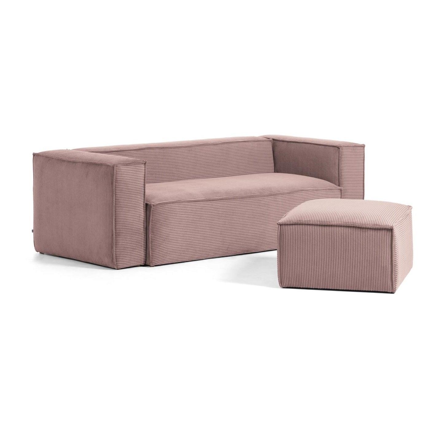 Sofa 3-osobowa BLOK jasnoróżowy sztruks La Forma Eye on Design
