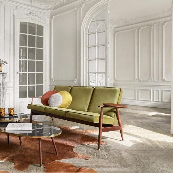 Sofa 3-osobowa dzielona FOX beżowy w tkaninie Cord Creme 366 concept Eye on Design