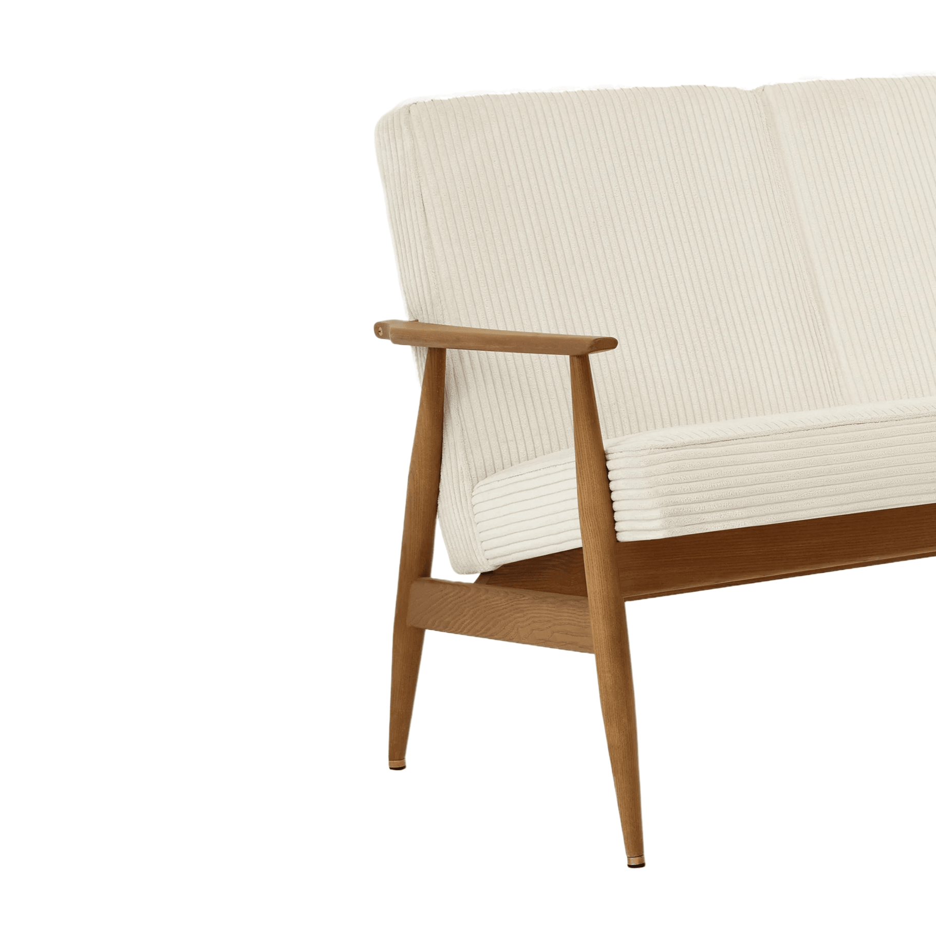 Sofa 3-osobowa dzielona FOX beżowy w tkaninie Cord Creme 366 concept Eye on Design