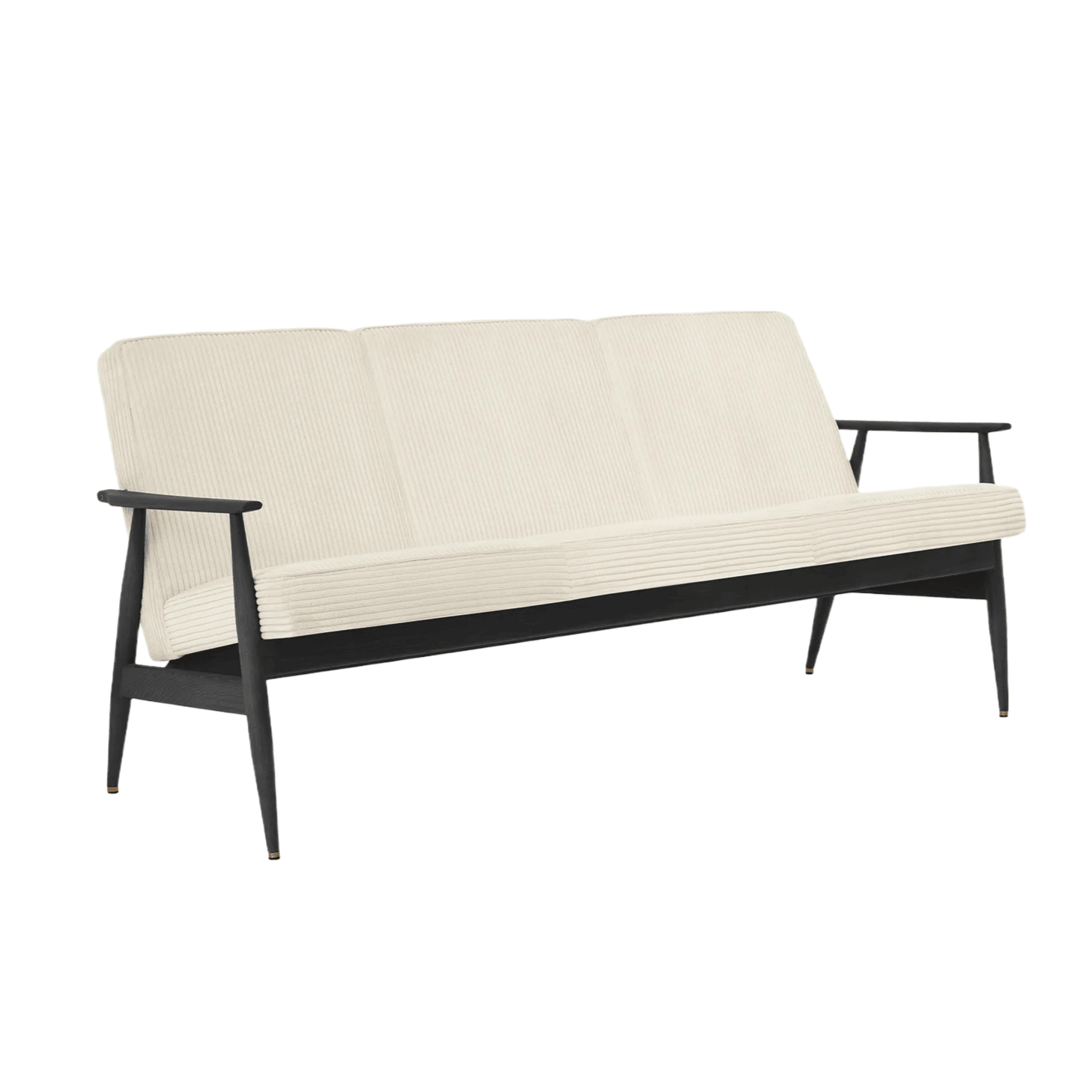 Sofa 3-osobowa dzielona FOX beżowy w tkaninie Cord Creme 366 concept Jesion-04 Eye on Design