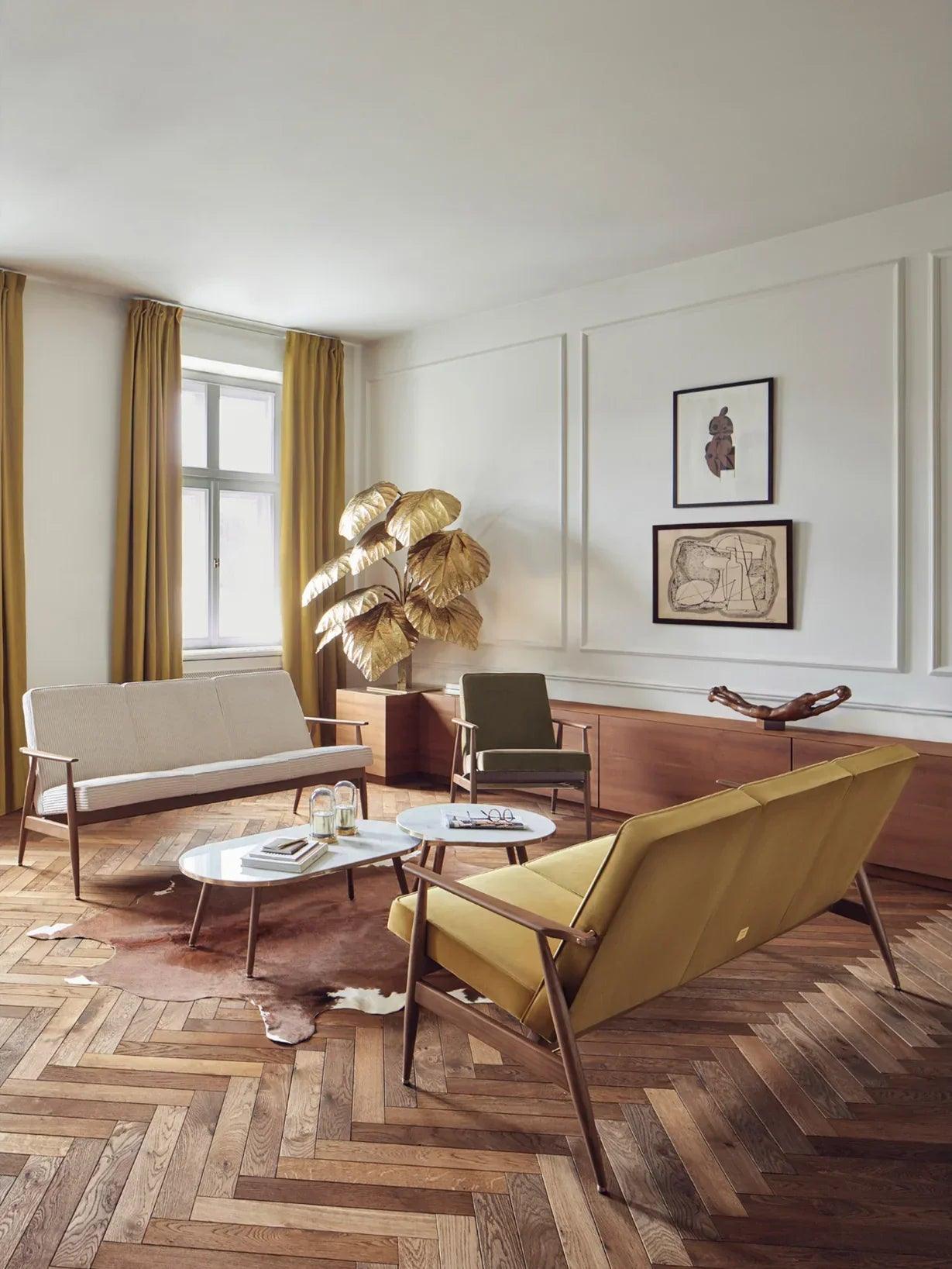 Sofa 3-osobowa dzielona FOX beżowy w tkaninie Cord Creme 366 concept Eye on Design