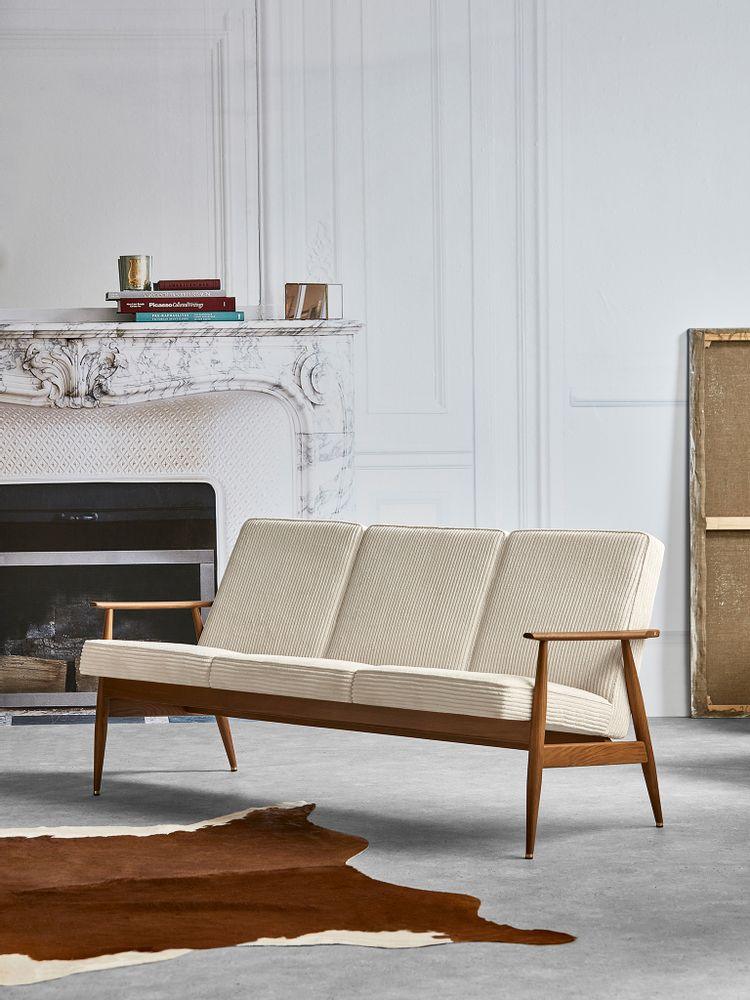 Sofa 3-osobowa dzielona FOX żółty w tkaninie Coco Mustard 366 concept Eye on Design