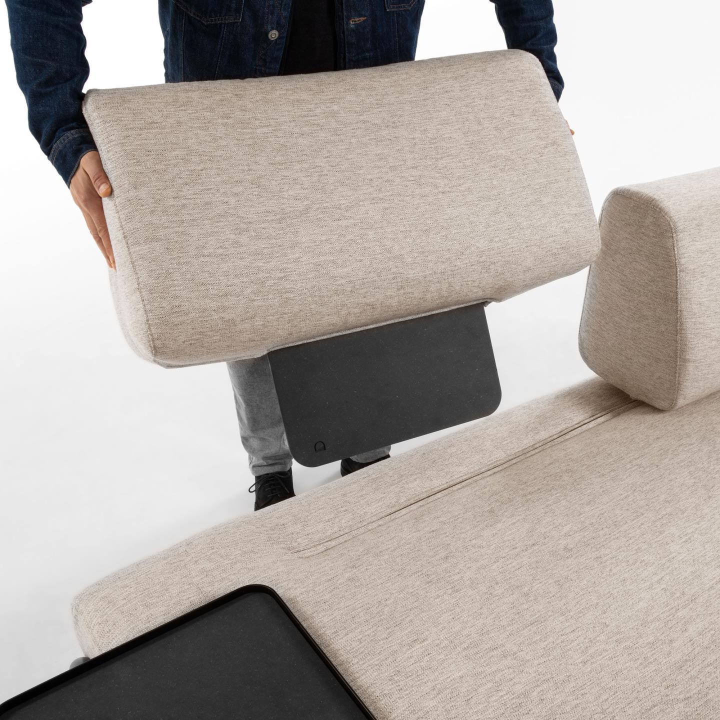 Sofa 3-osobowa modułowa z małą tacką COMPO beżowy La Forma Eye on Design