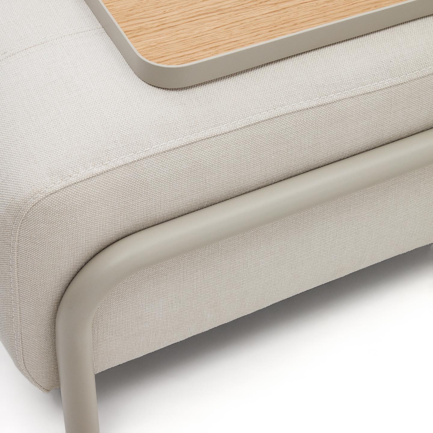 Sofa 3-osobowa modułowa z małą tacką COMPO jasnobeżowy szenil La Forma Eye on Design