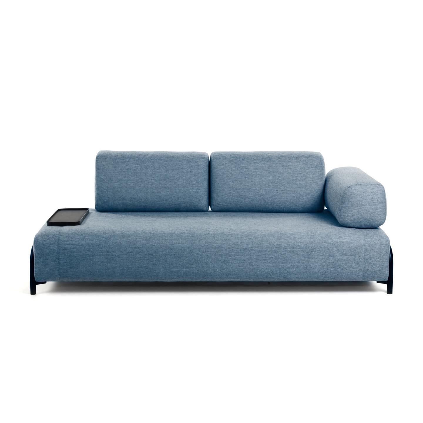 Sofa 3-osobowa modułowa z małą tacką COMPO niebieski La Forma Eye on Design