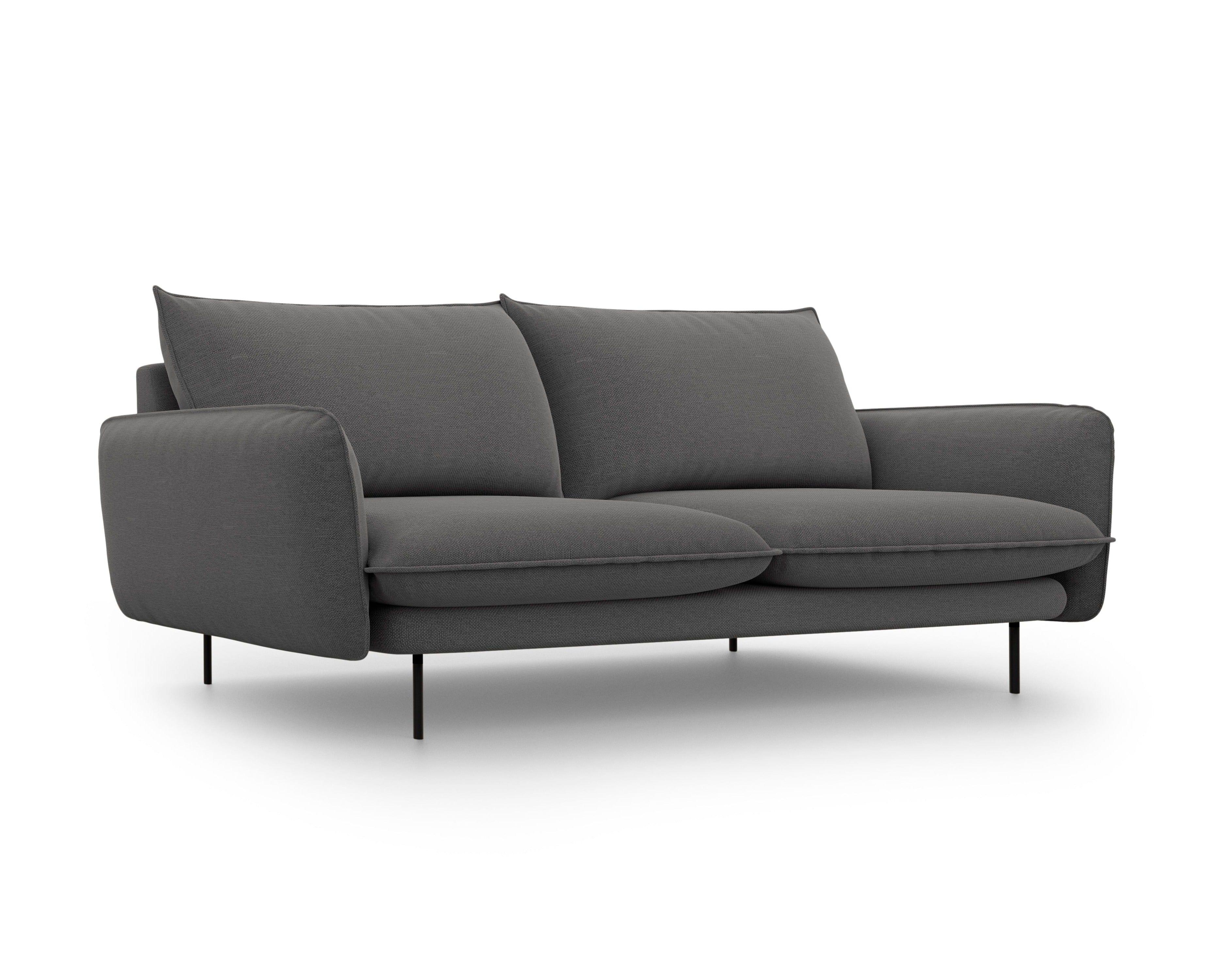Sofa 3-osobowa VIENNA ciemnoszary z czarną podstawą Cosmopolitan Design Eye on Design