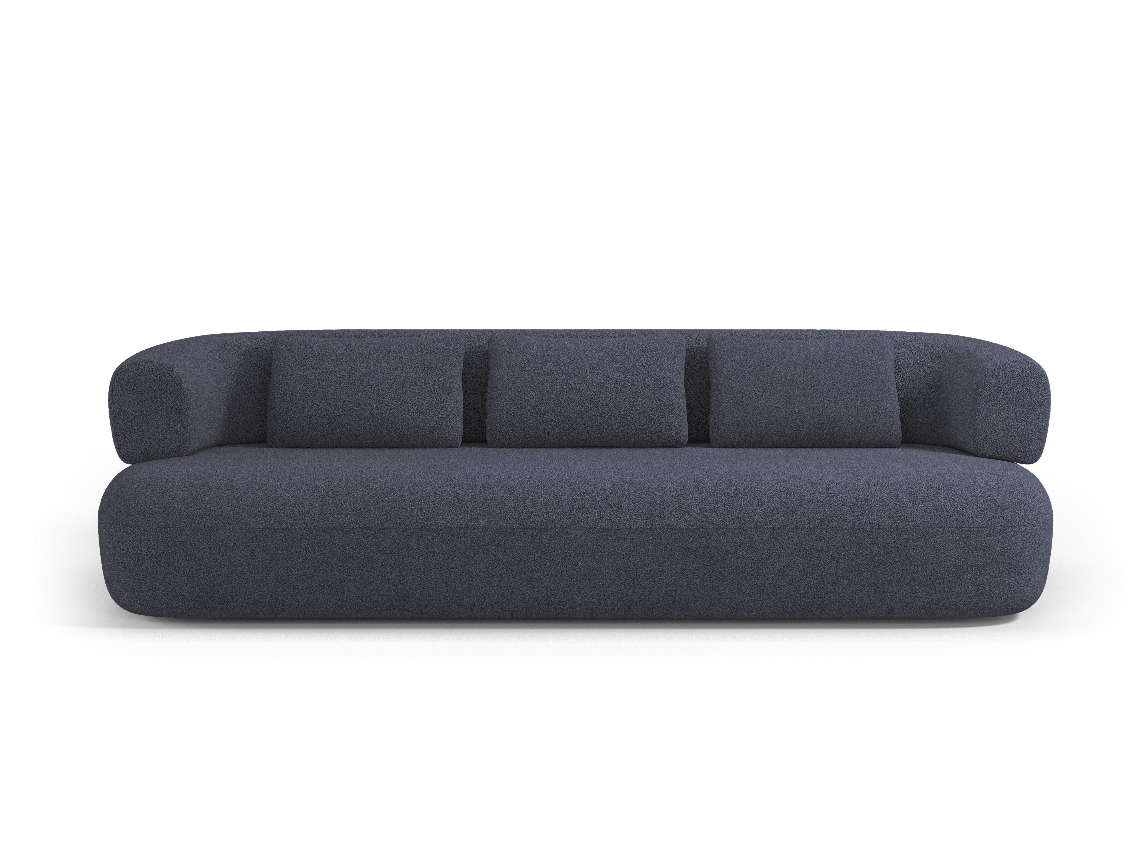 Sofa 4-osobowa ALDRIN granatowy boucle do salonu