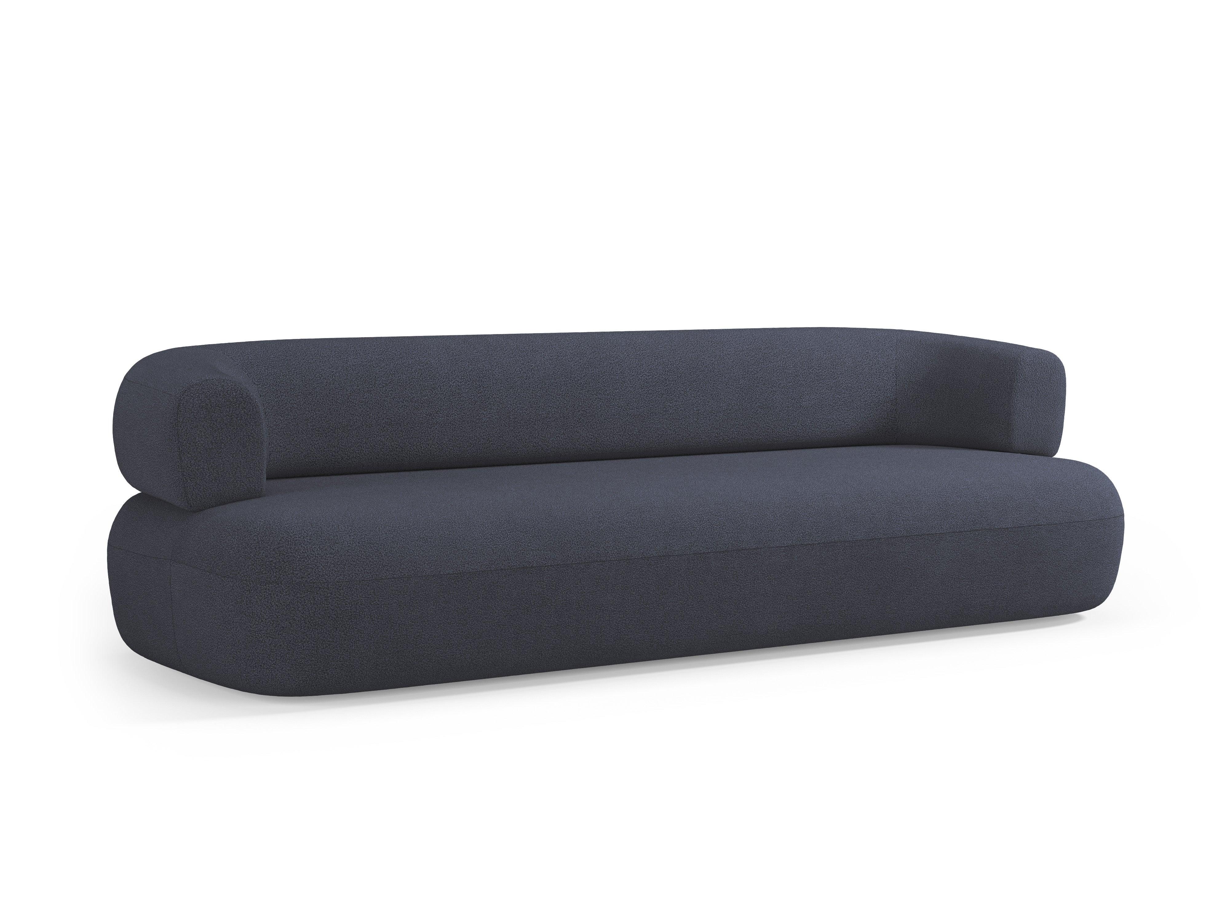 Sofa 4-osobowa ALDRIN granatowy boucle – tkanina bouclé