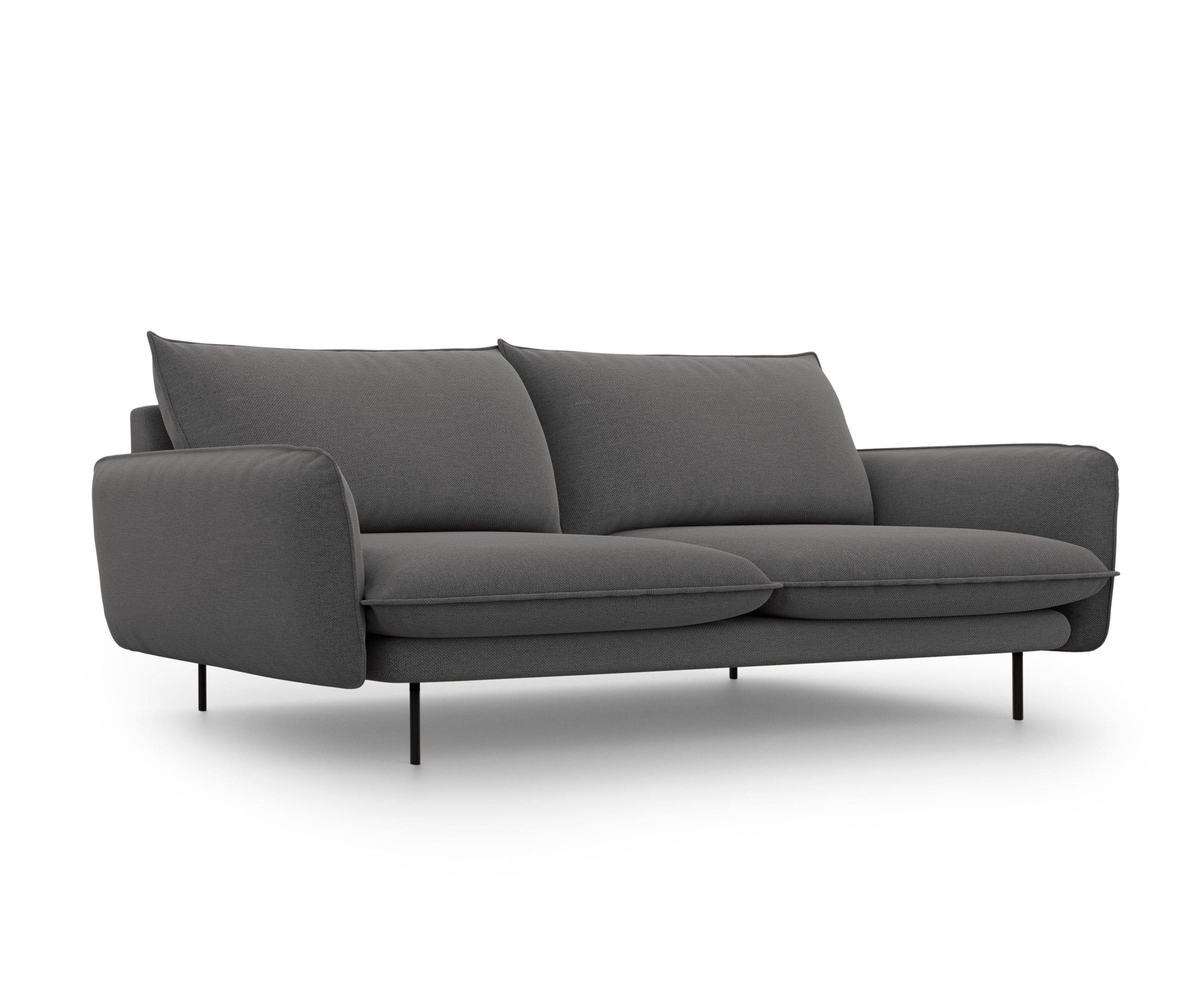 Sofa 4-osobowa VIENNA ciemnoszary z czarną podstawą Cosmopolitan Design Eye on Design