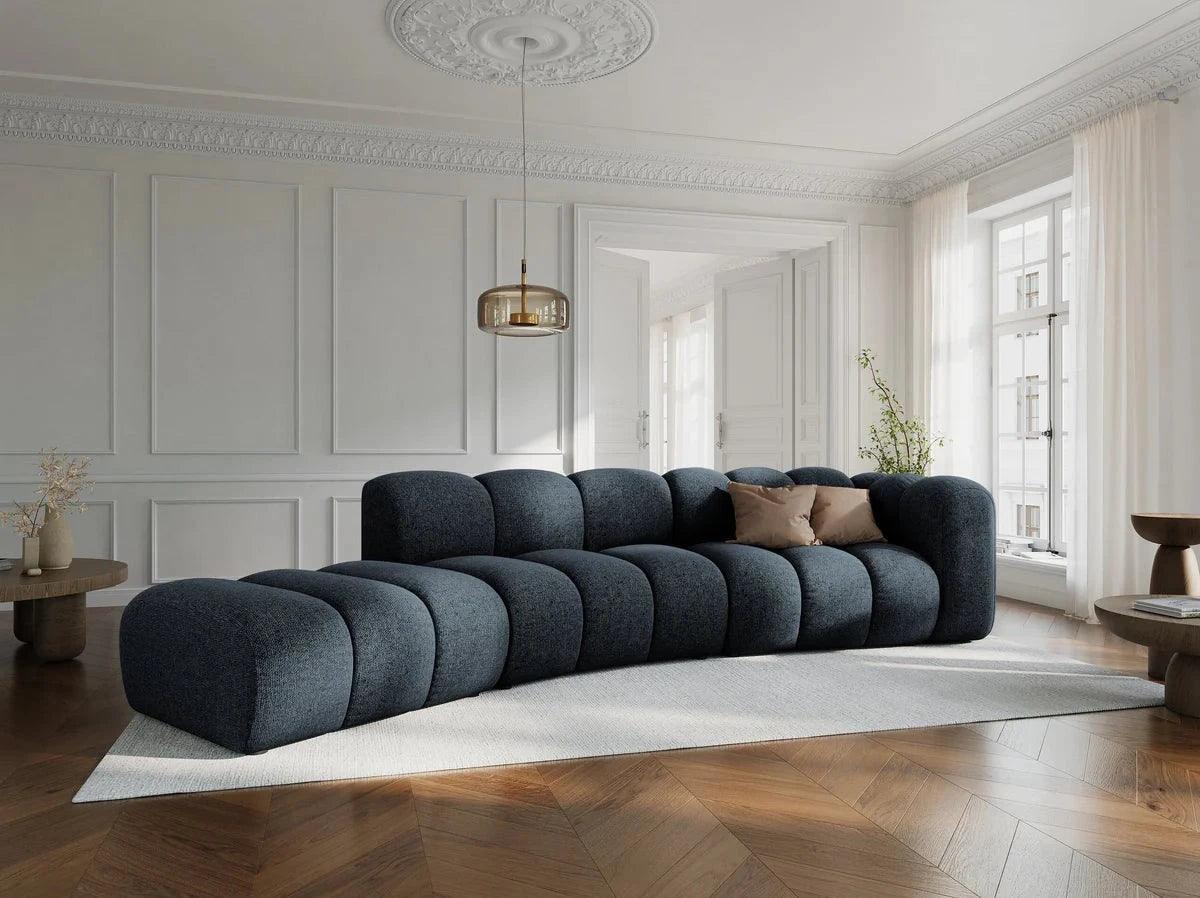 Sofa 5-osobowa lewostronna LUPINE granatowy szenil – Micadoni