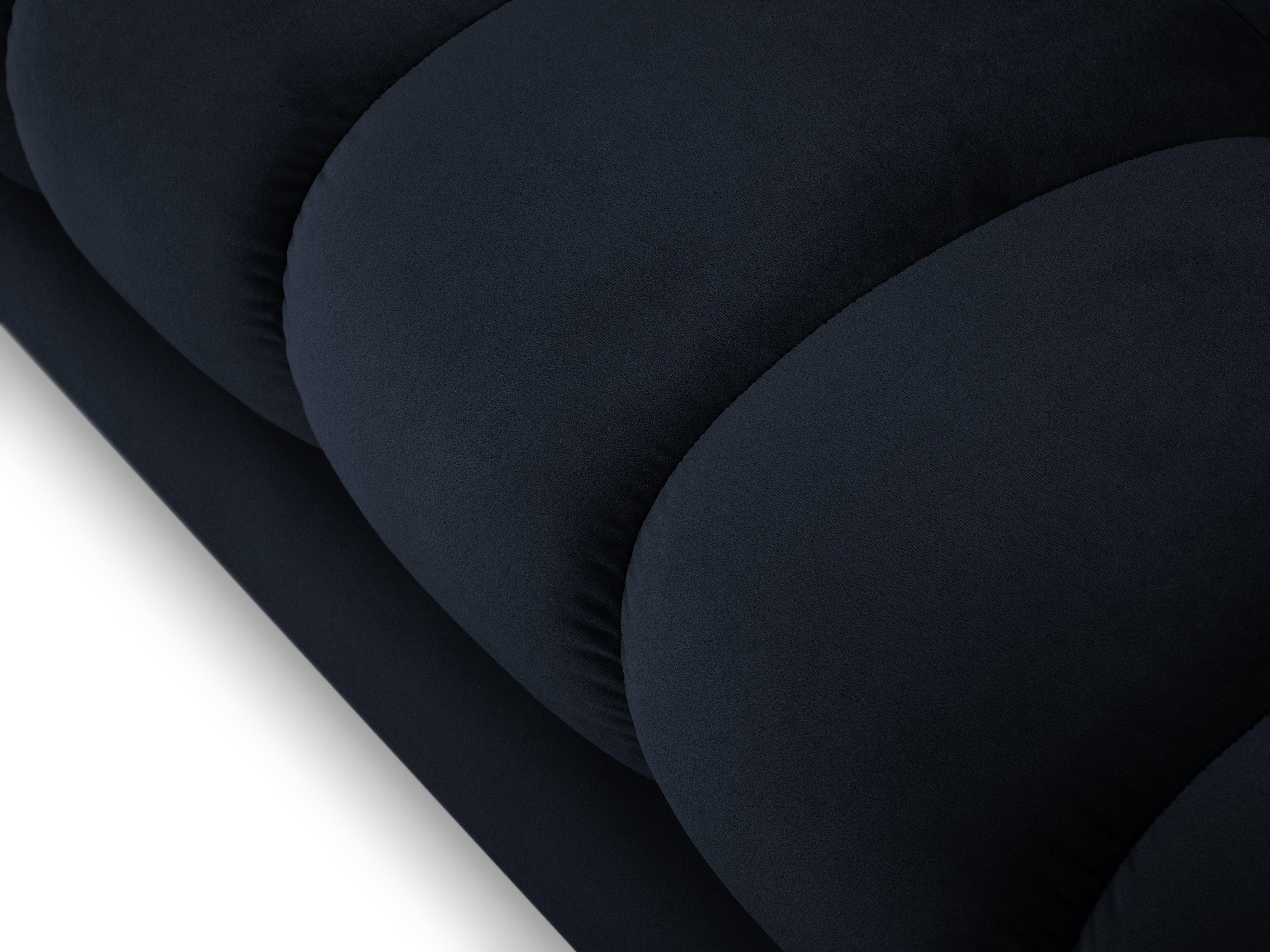 Sofa aksamitna 2-osobowa BALI ciemnoniebieski z czarną podstawą Cosmopolitan Design Eye on Design