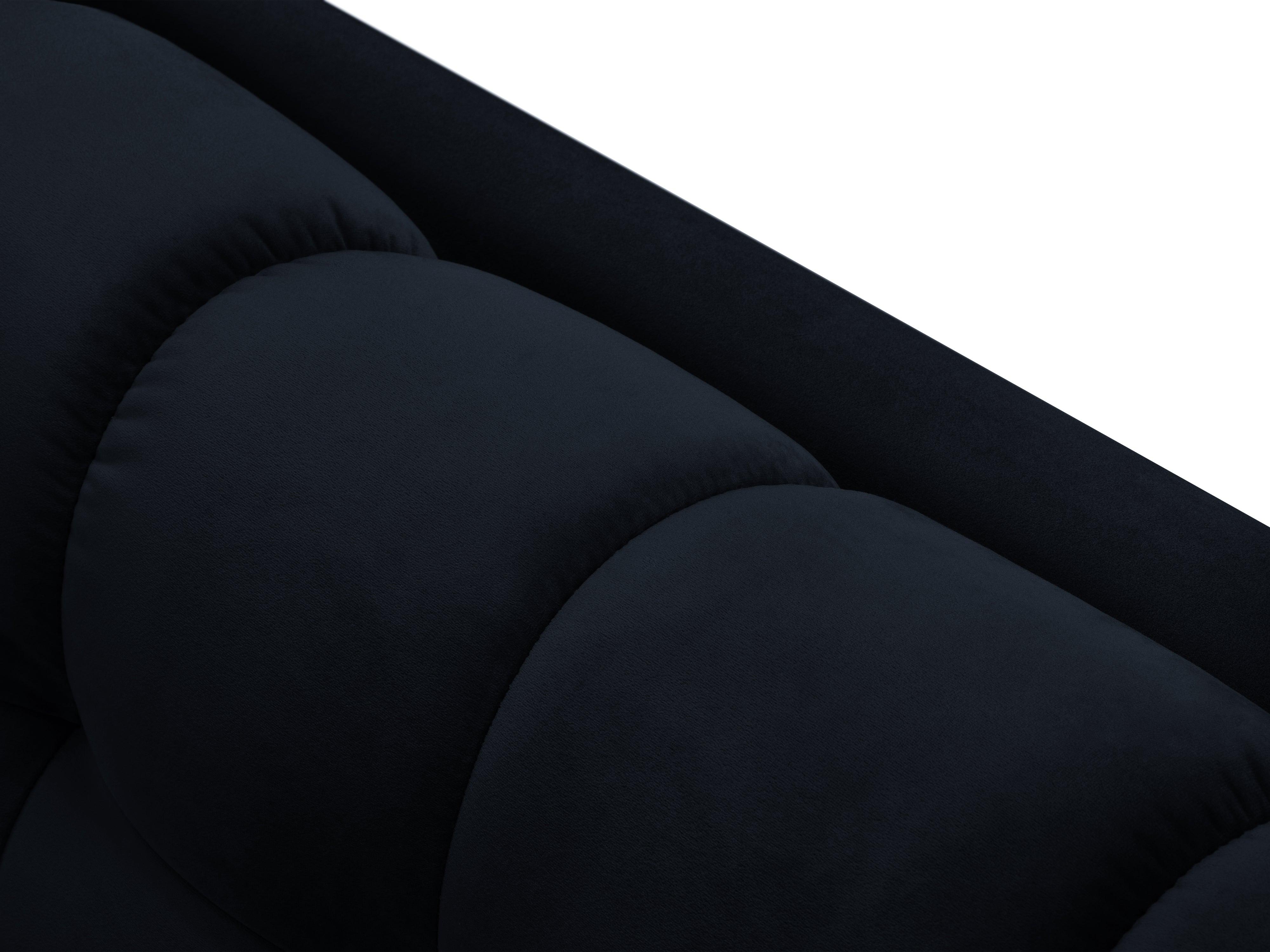Sofa aksamitna 2-osobowa BALI ciemnoniebieski z czarną podstawą Cosmopolitan Design Eye on Design