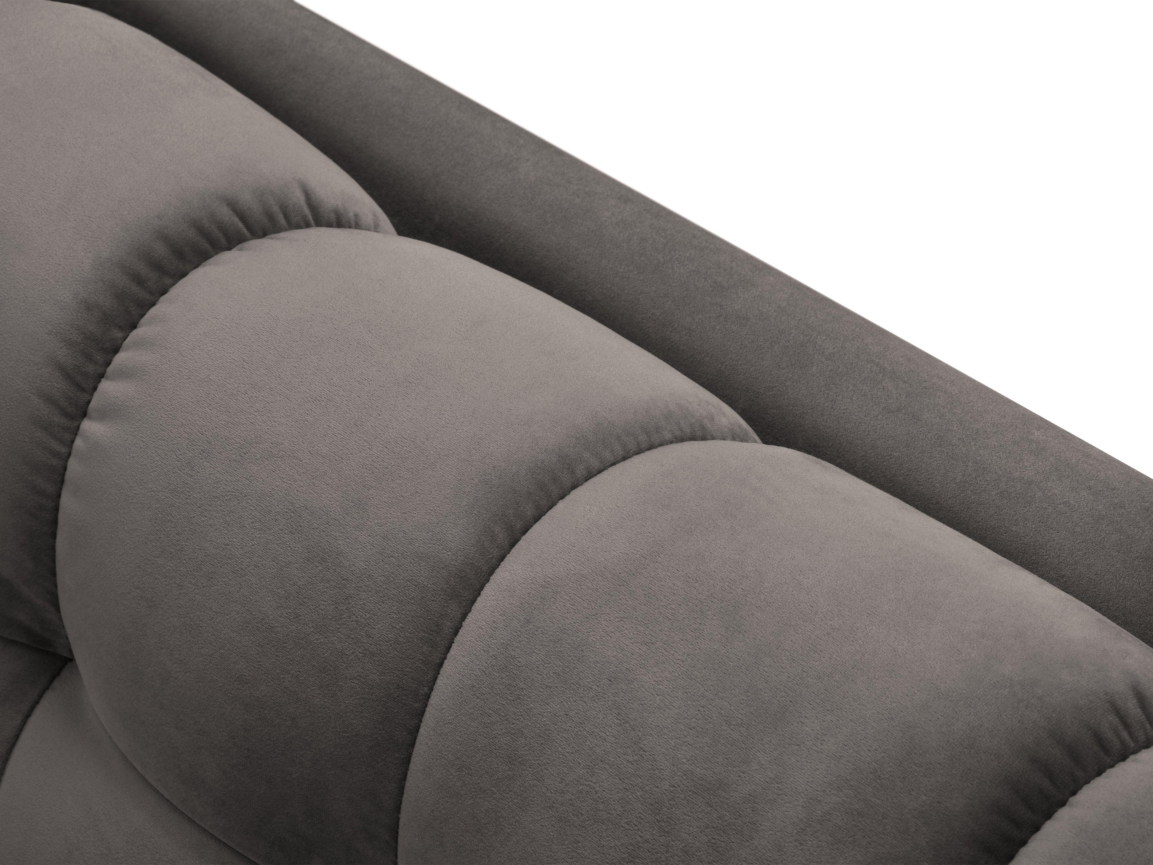 Sofa aksamitna 2-osobowa BALI jasnoszary z czarną podstawą Cosmopolitan Design Eye on Design