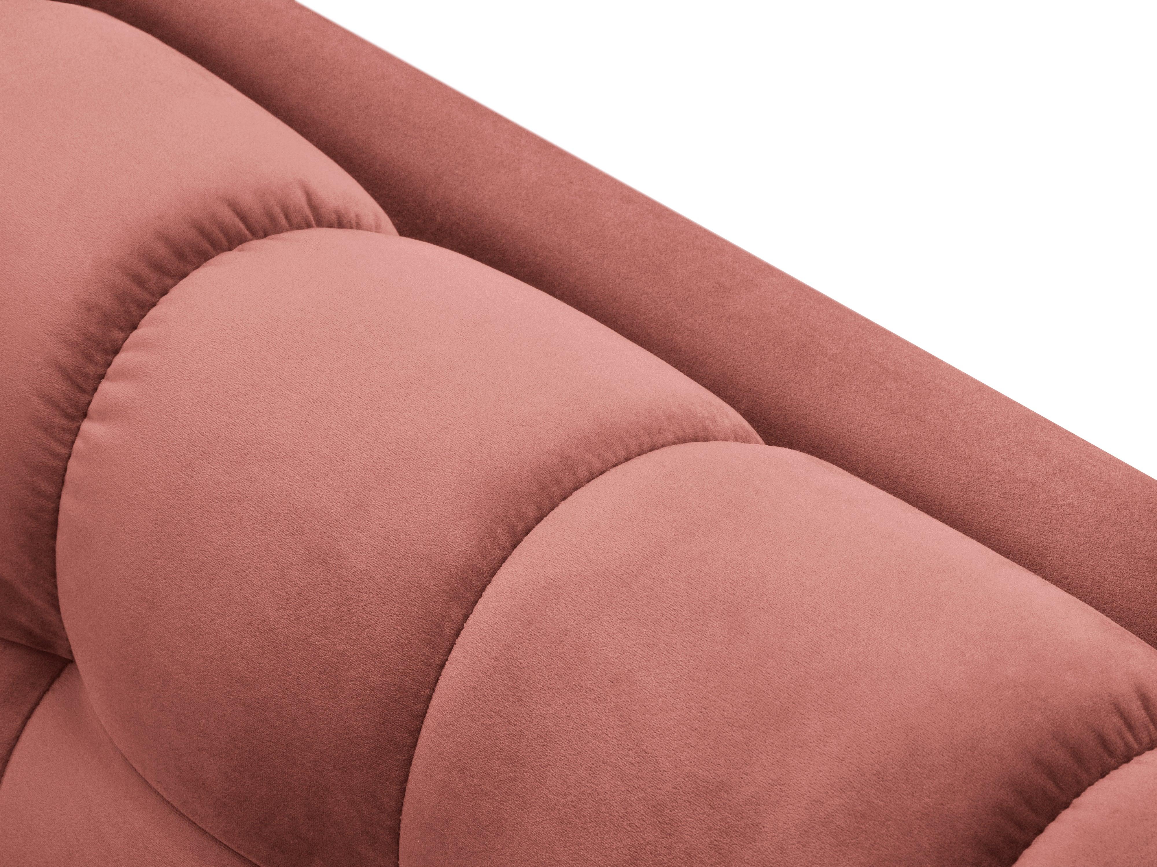 Sofa aksamitna 2-osobowa BALI różowy z czarną podstawą Cosmopolitan Design Eye on Design